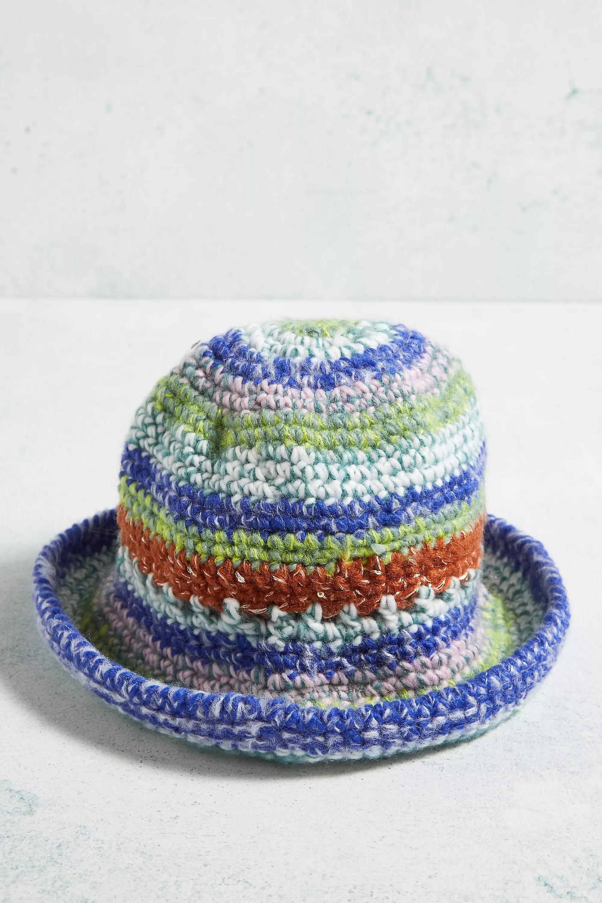 BLUE UO Striped Yarn Bucket Hat, , large image number 2