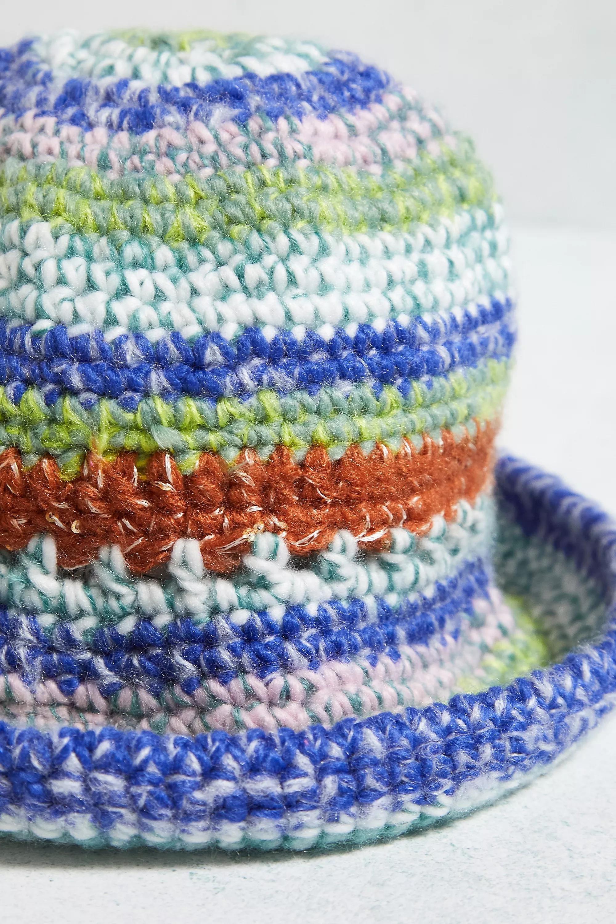 BLUE UO Striped Yarn Bucket Hat, , large image number 3