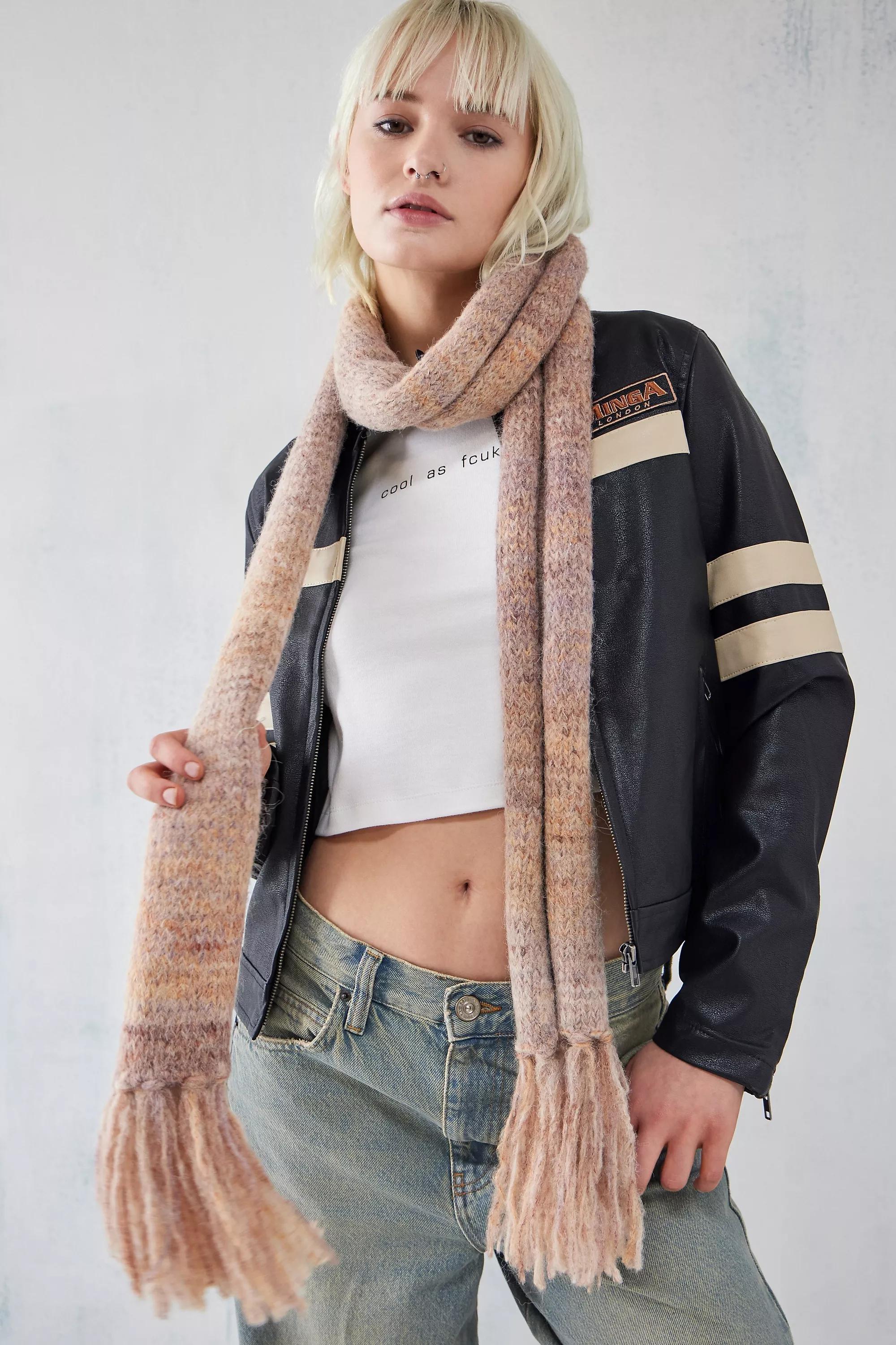 Beige Uo Tallie Fluffy Space-Dye Scarf, , large image number 0