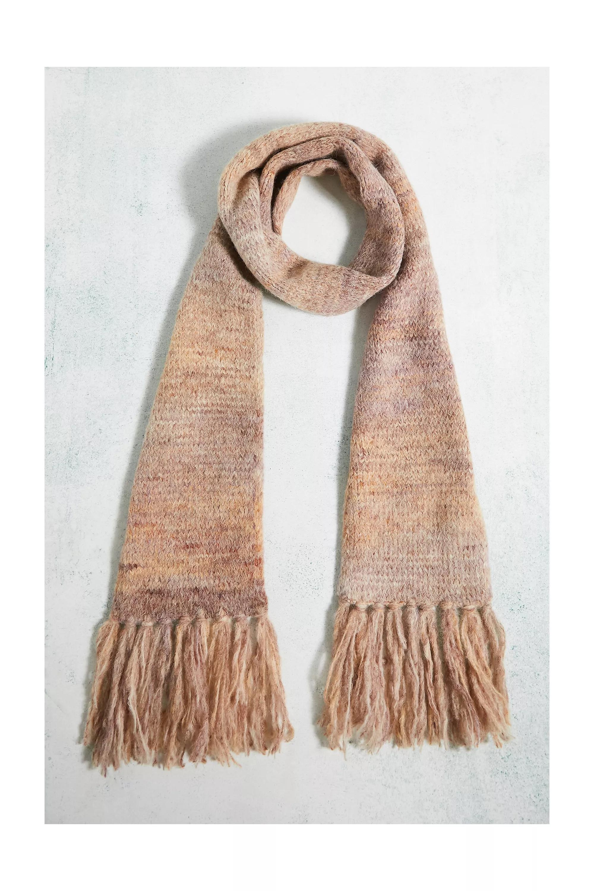 Beige Uo Tallie Fluffy Space-Dye Scarf, , large image number 1