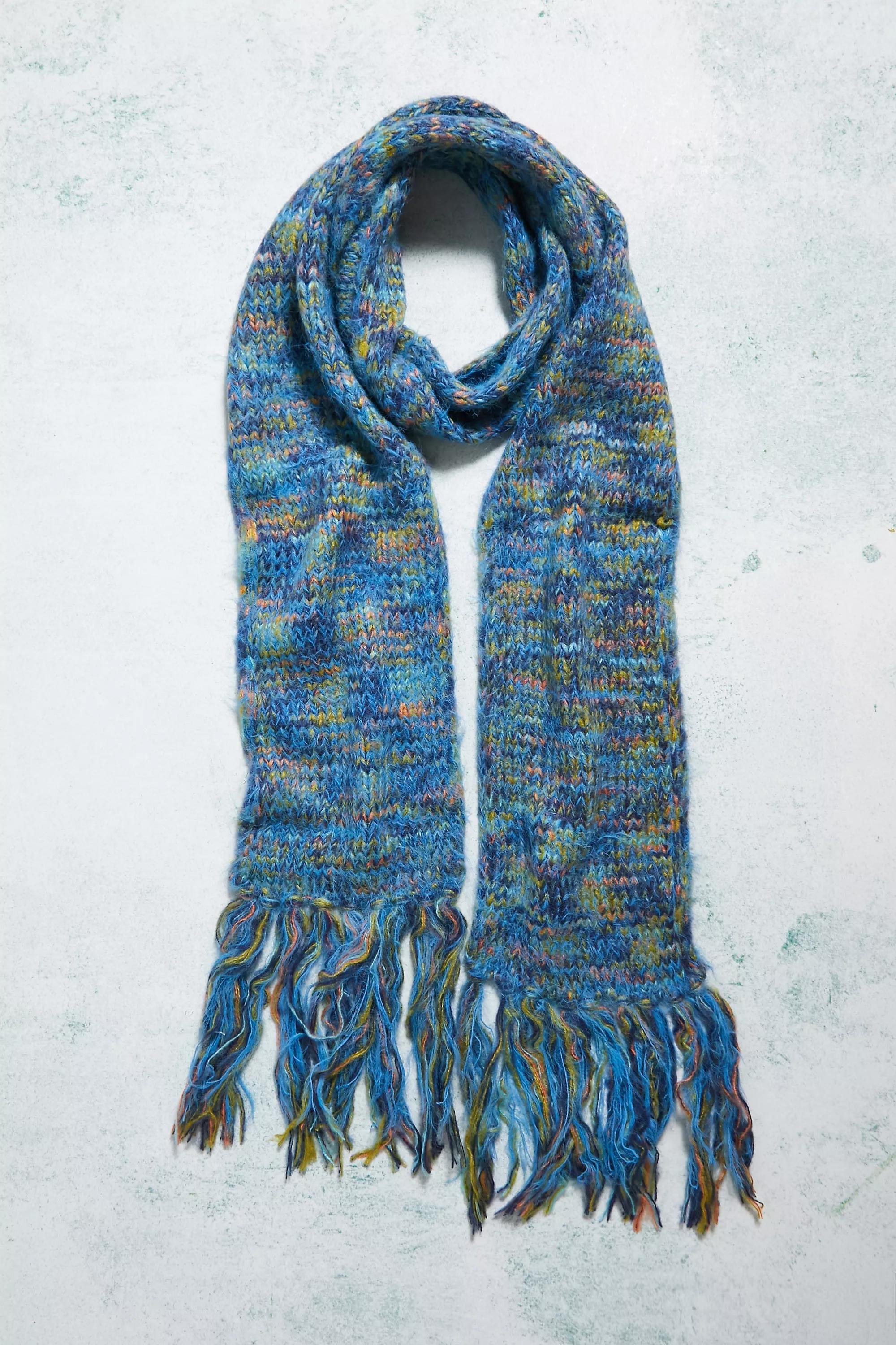 Blue Uo Tallie Fluffy Space-Dye Scarf, , large image number 1