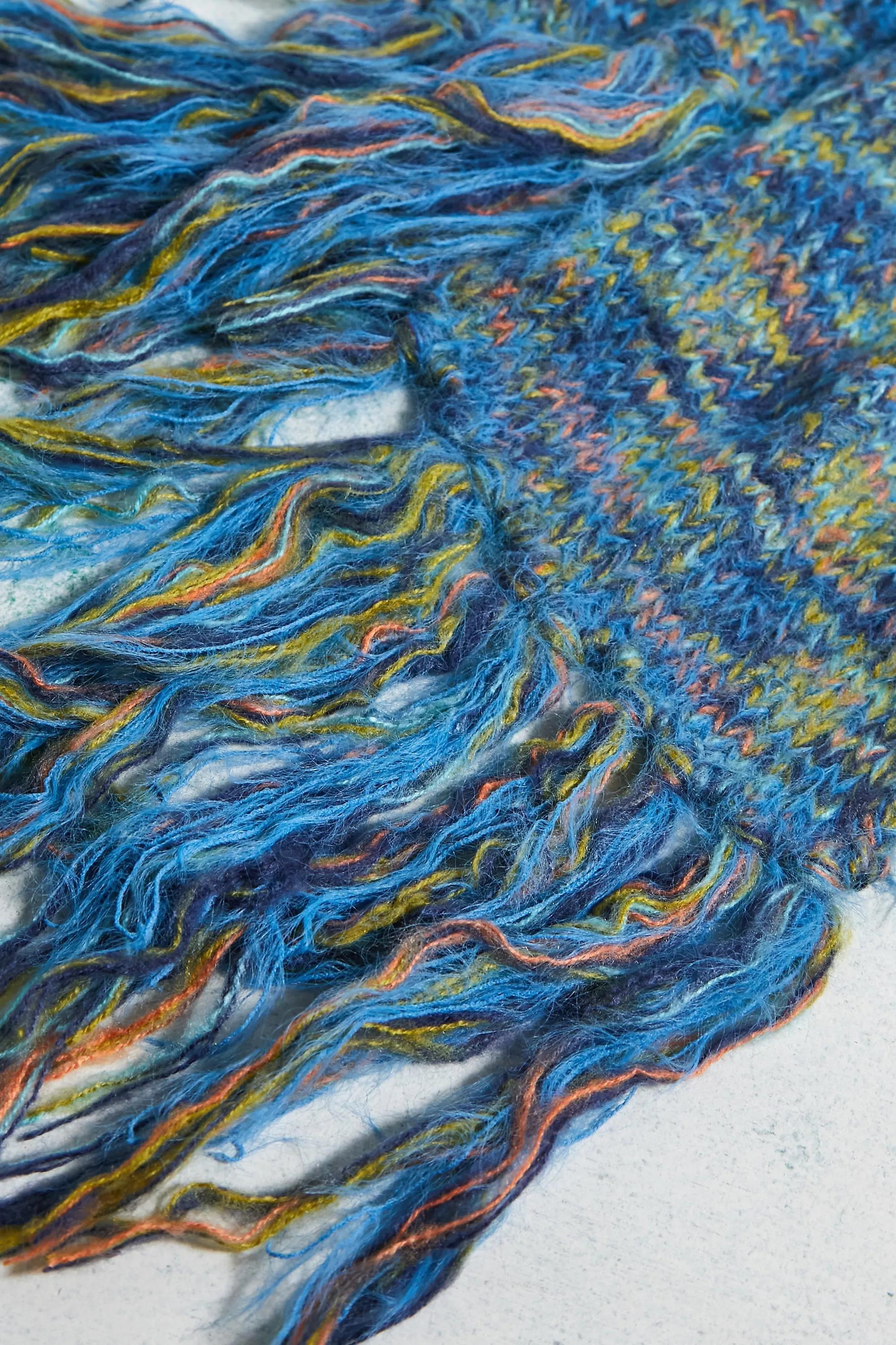 Blue Uo Tallie Fluffy Space-Dye Scarf, , large image number 2