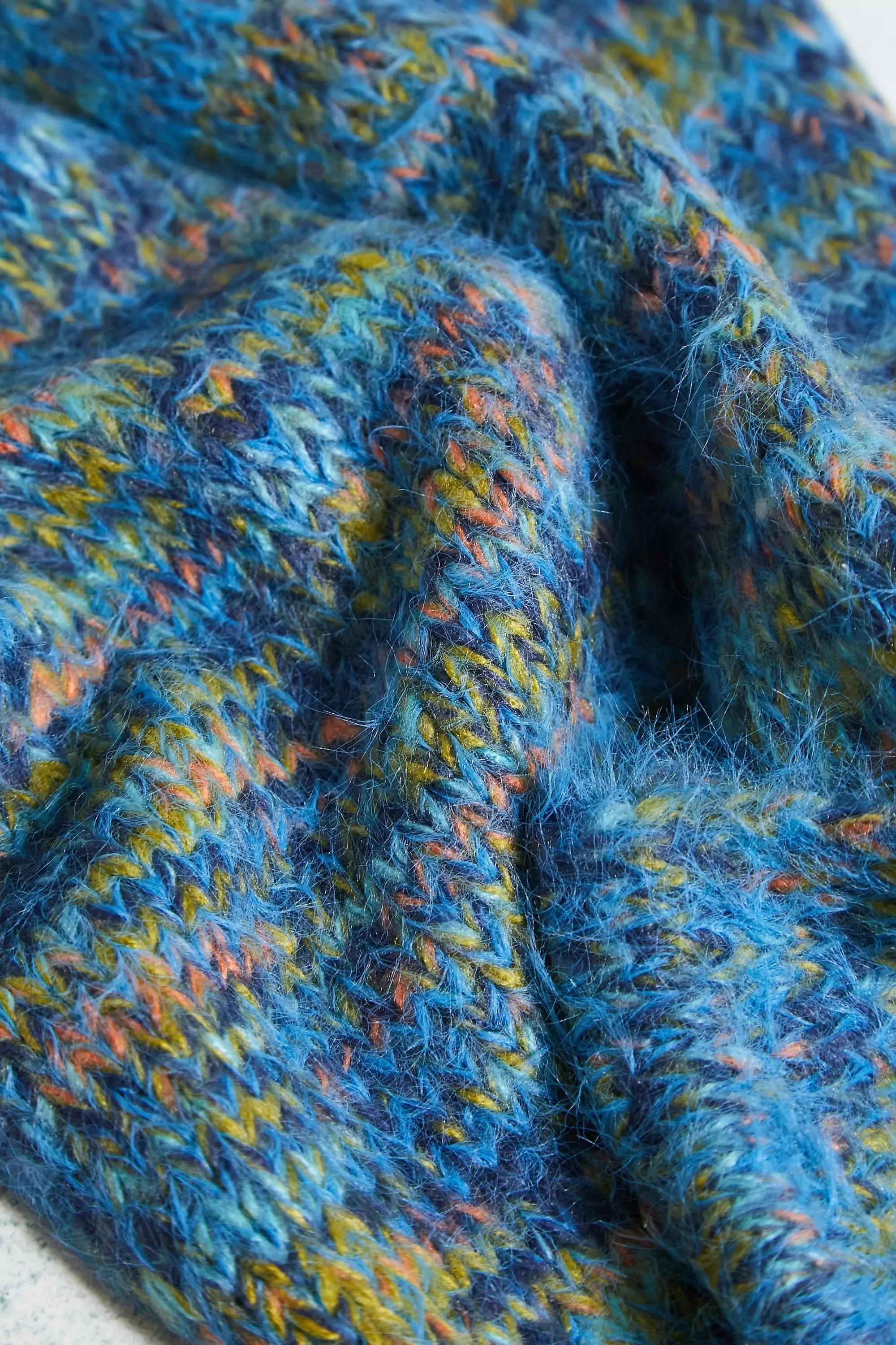 Blue Uo Tallie Fluffy Space-Dye Scarf, , large image number 3