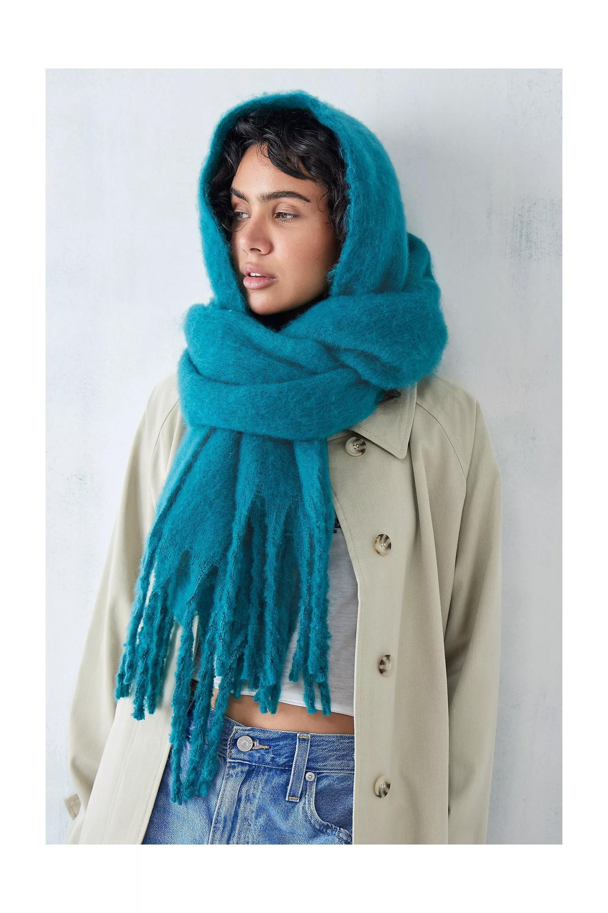 Green Stella Tasselled Blanket Scarf, , large image number 3