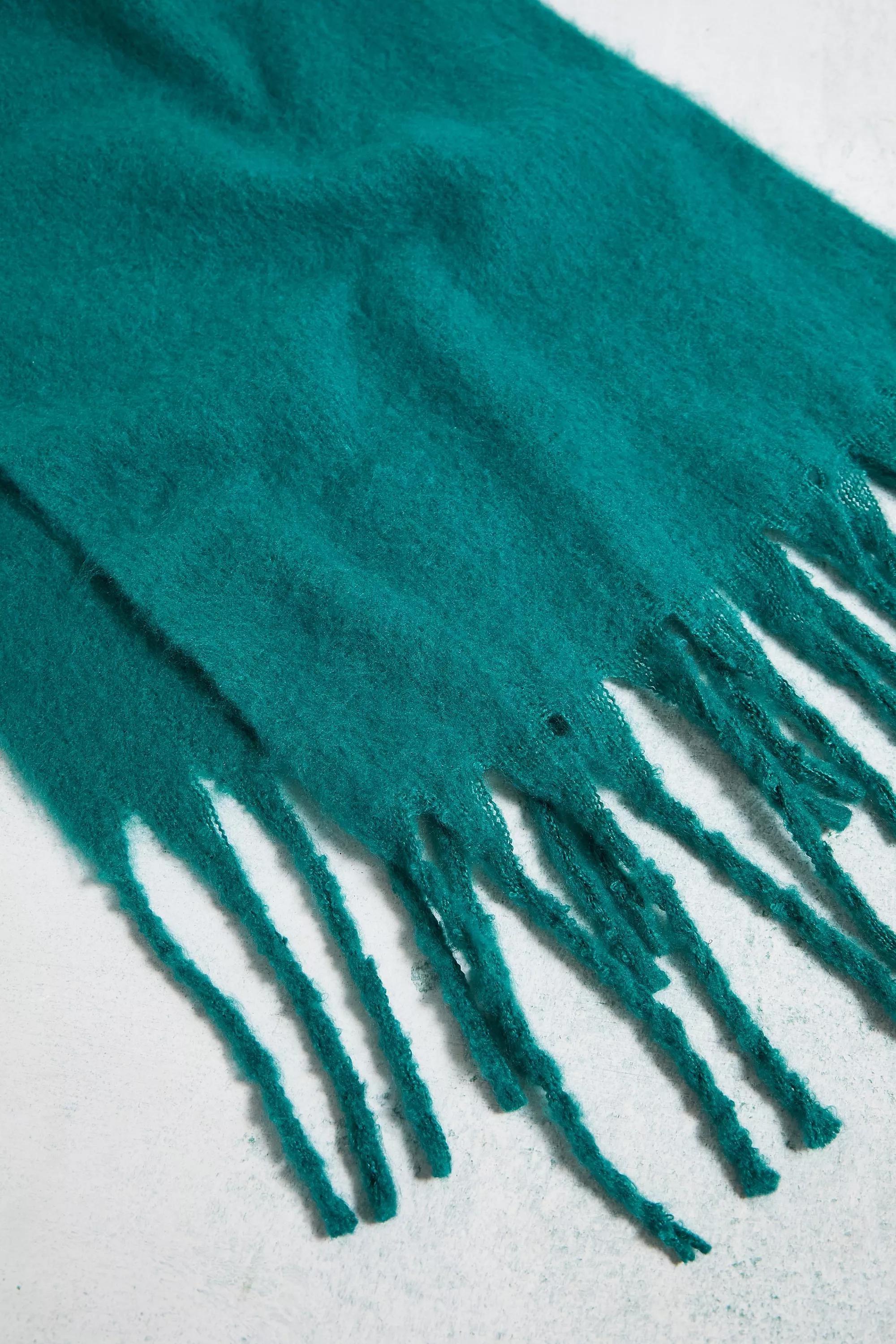 Green Stella Tasselled Blanket Scarf, , large image number 4