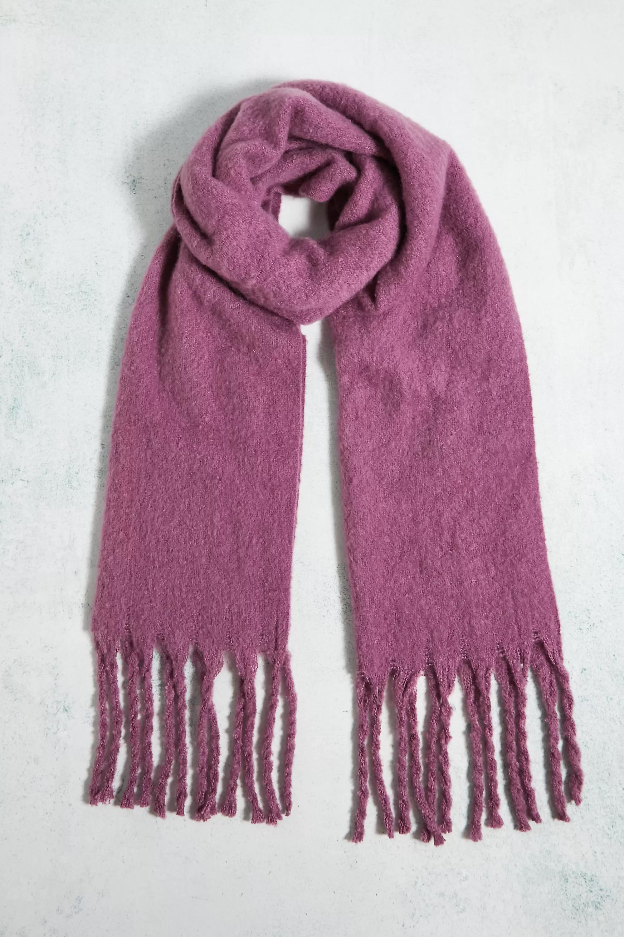Burgundy Stella Tasselled Blanket Scarf, , large image number 2