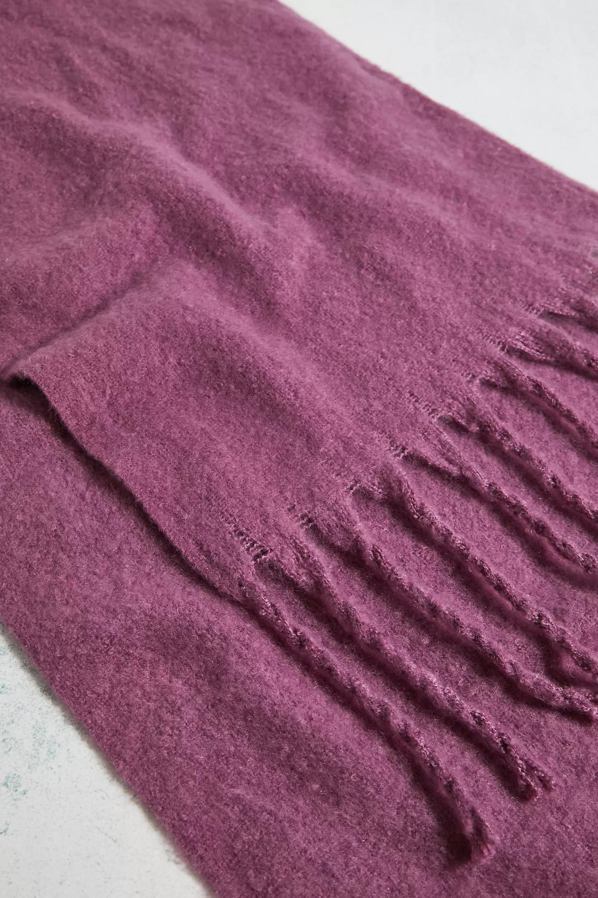 Burgundy Stella Tasselled Blanket Scarf, , large image number 4