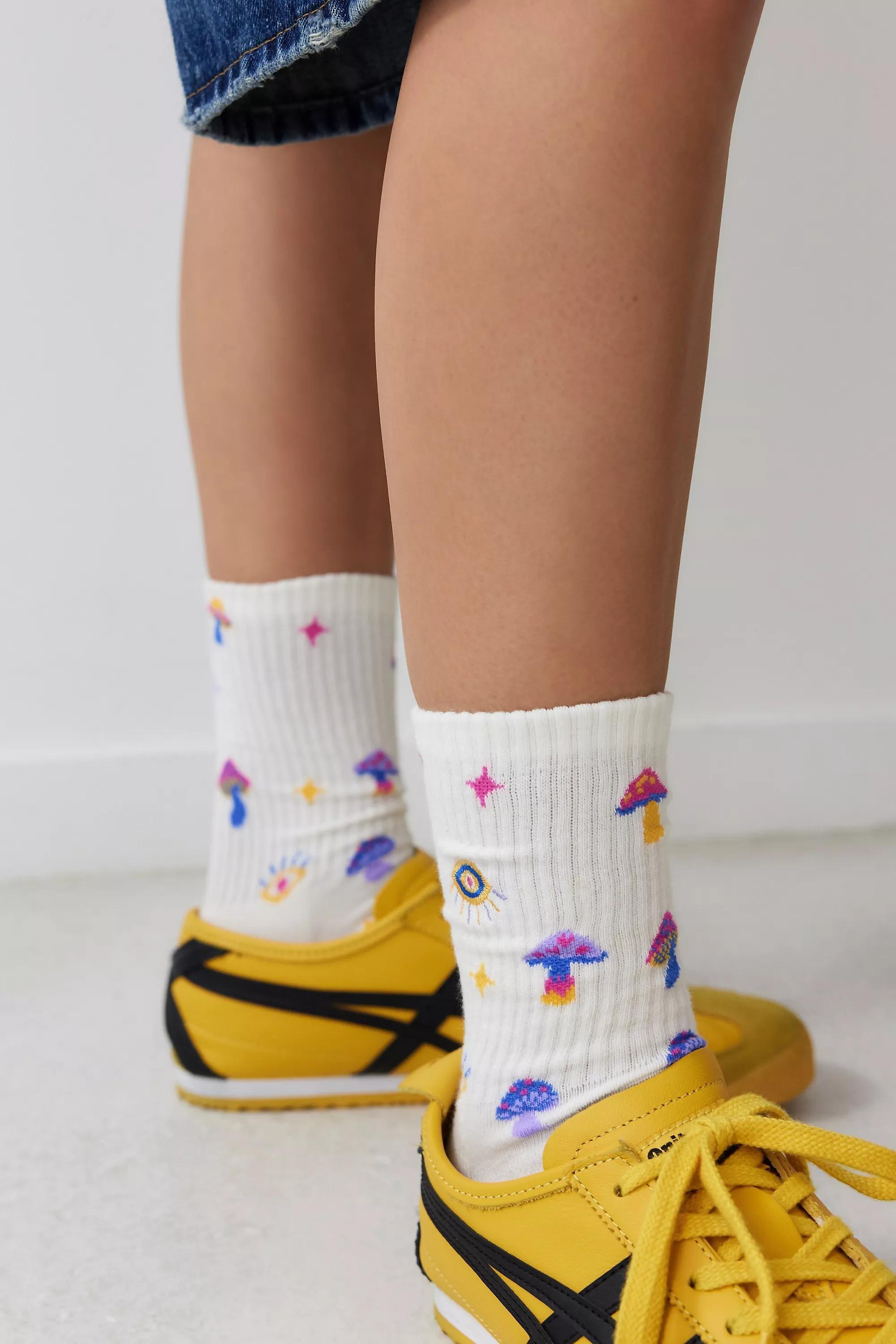 White Out From Under Mushroom Socks, CREME, large image number 0