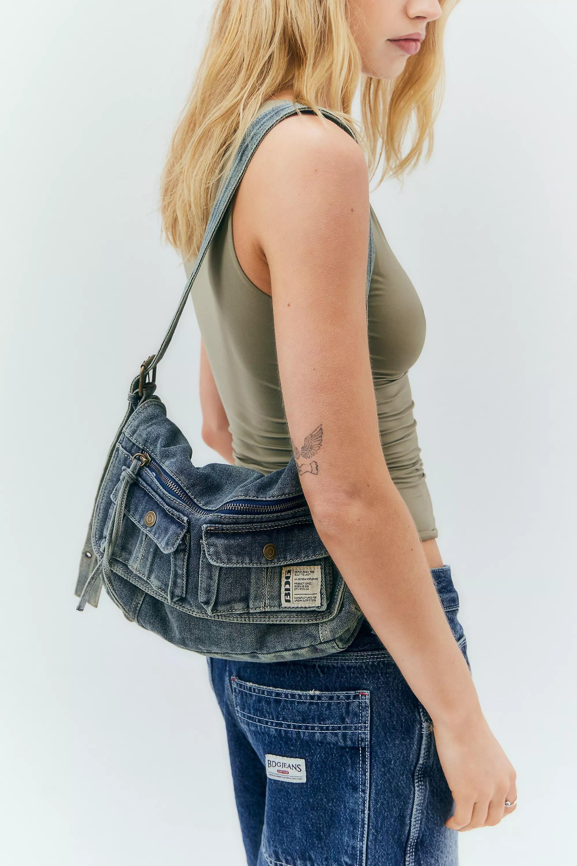 Blue Bdg Cara Denim Shoulder Bag, VINTAGE DENIM LIGHT, large image number 0