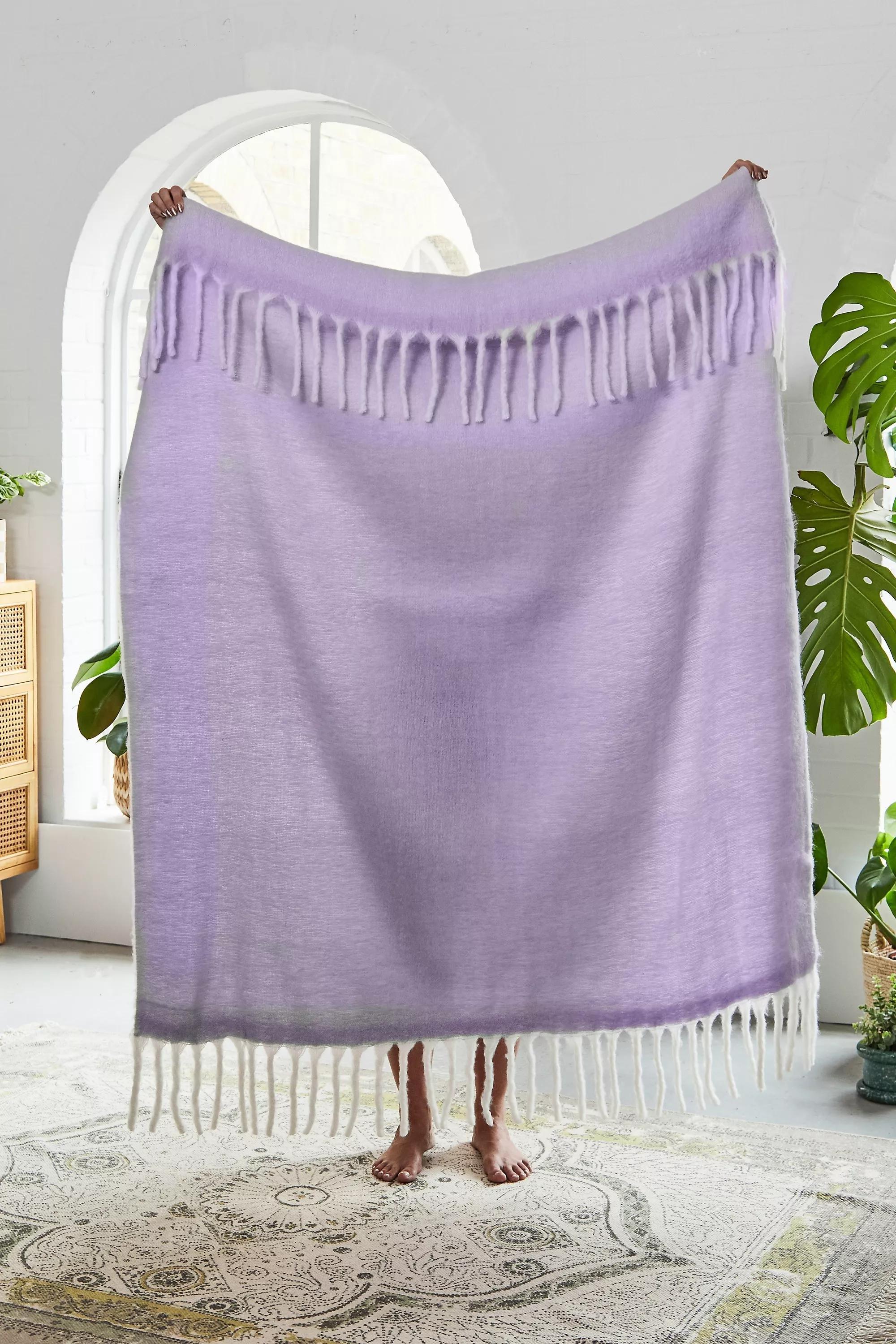 Purple Cosy Fluffy Blanket, LILAC, large image number 0