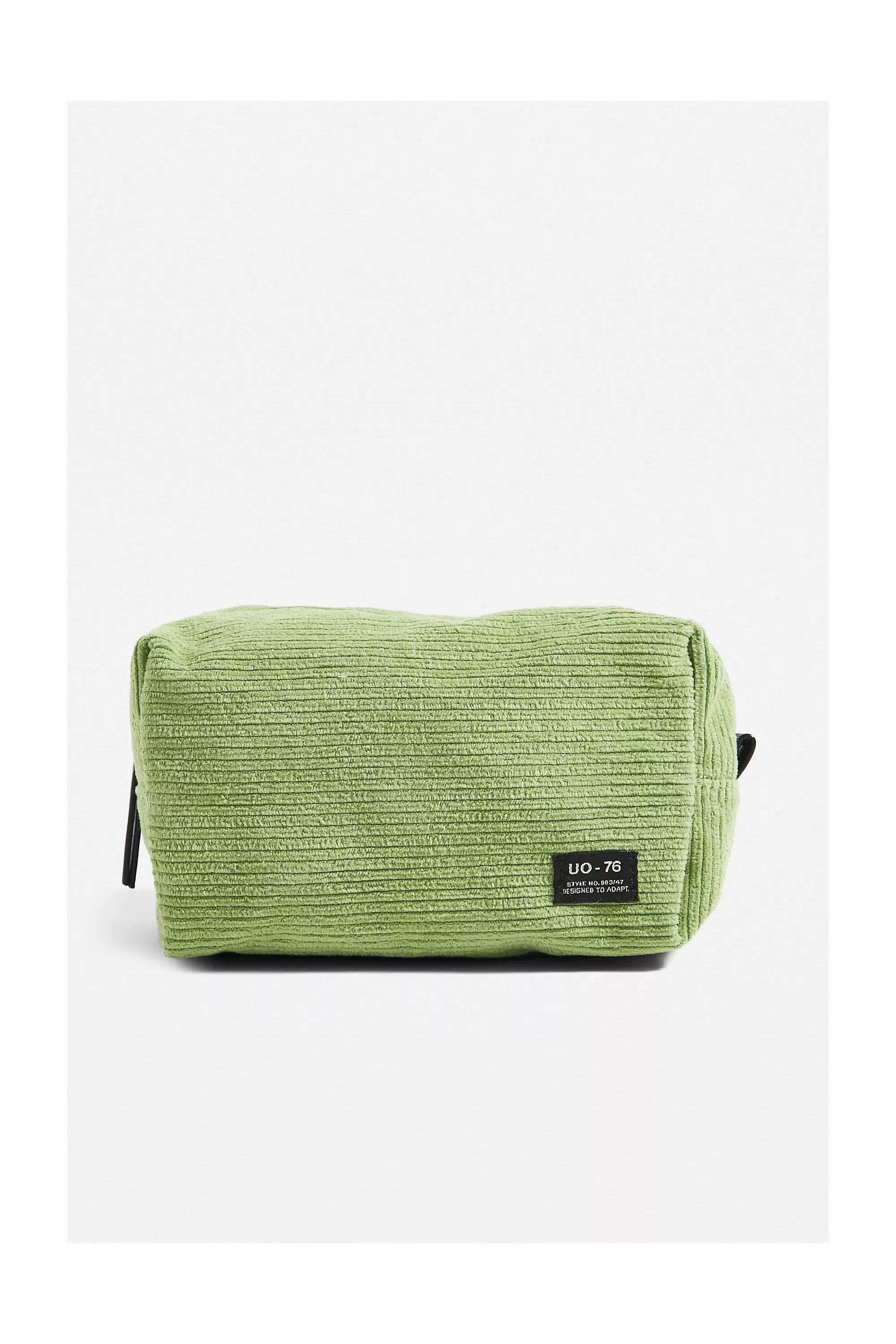 Green Large Corduroy Makeup Bag, , large image number 0