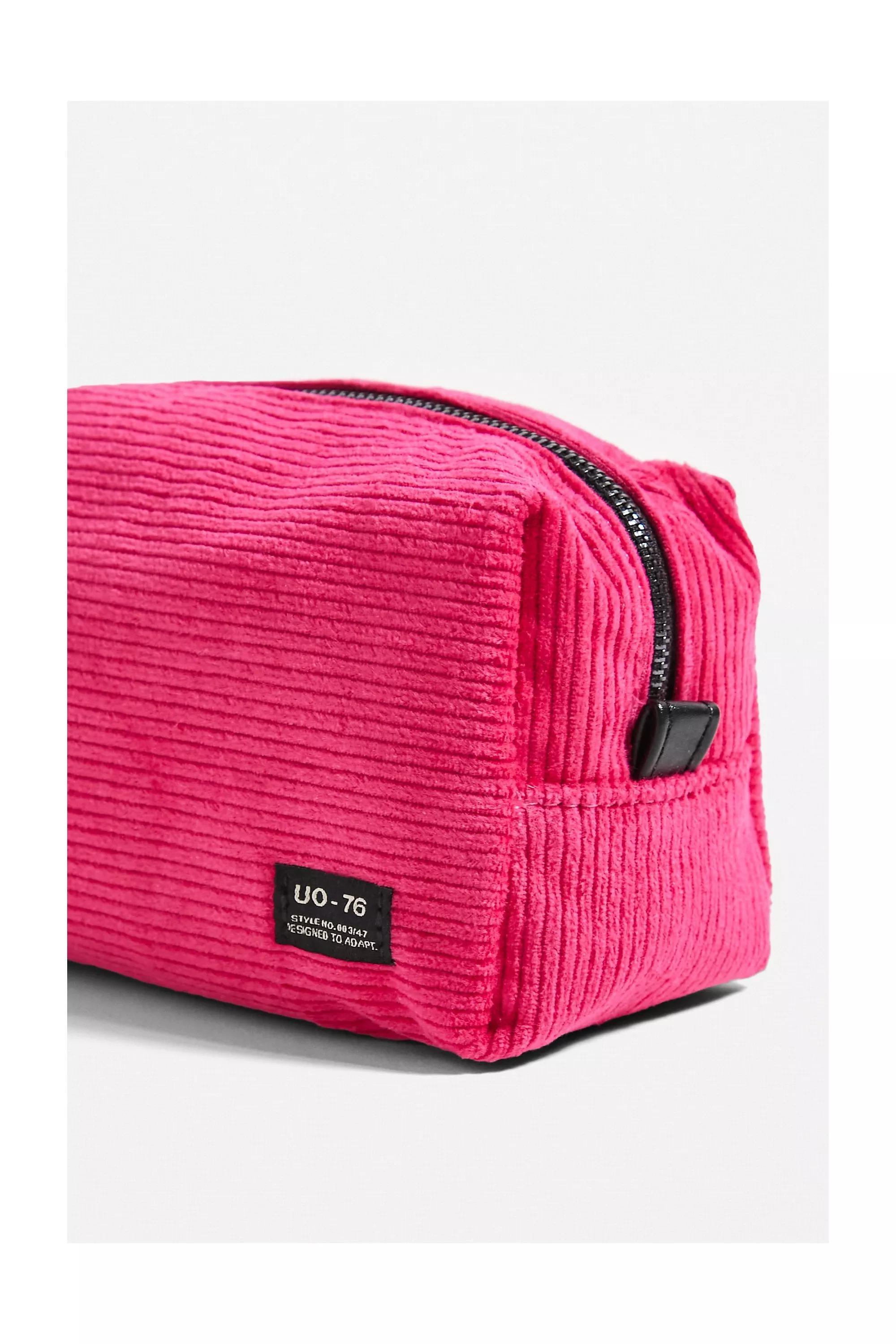 Pink Large Corduroy Makeup Bag, , large image number 2