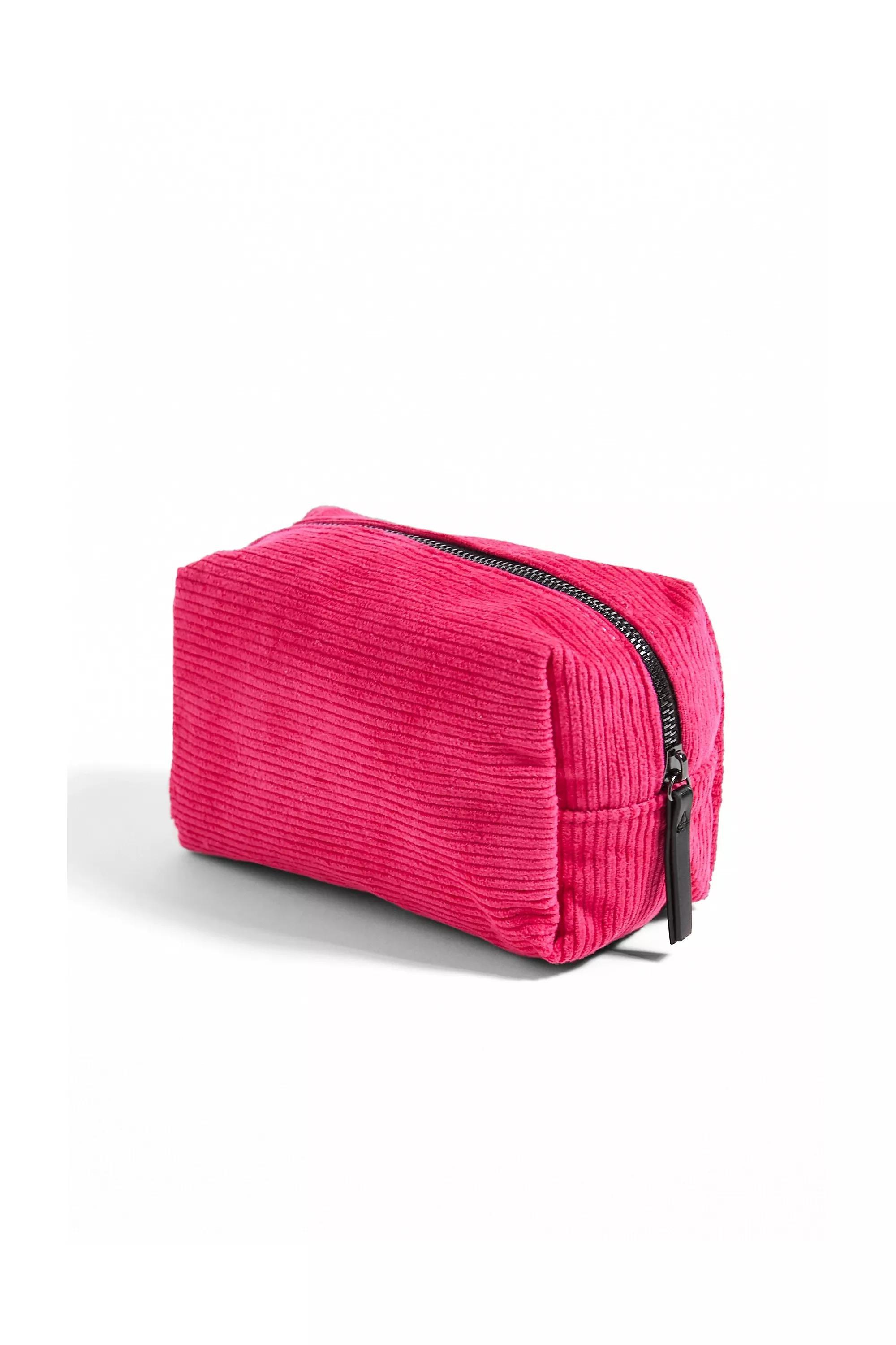 Pink Large Corduroy Makeup Bag, , large image number 3