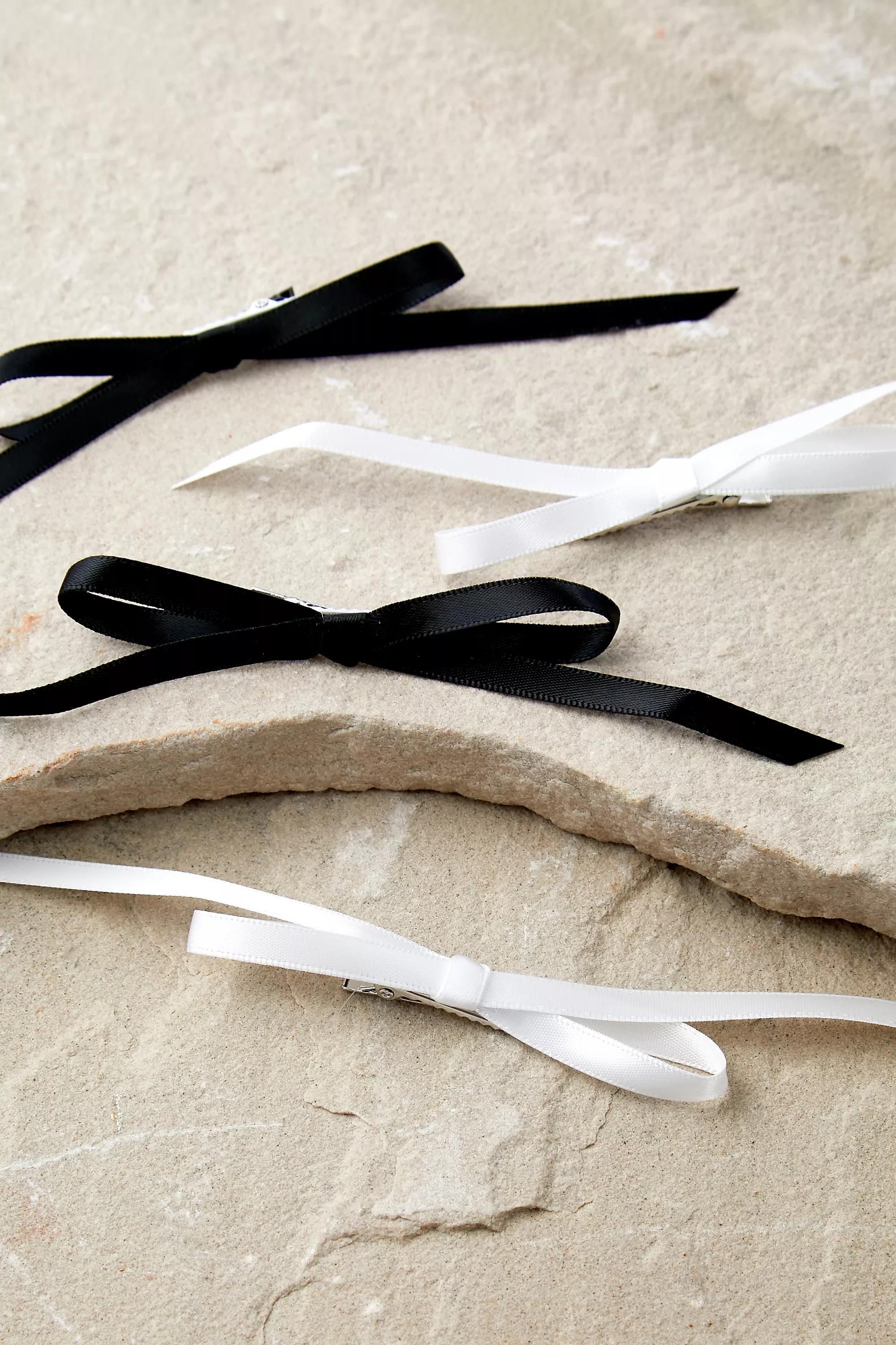 Black Jemima Bow Clips, Set Of 4, BLK, large image number 0