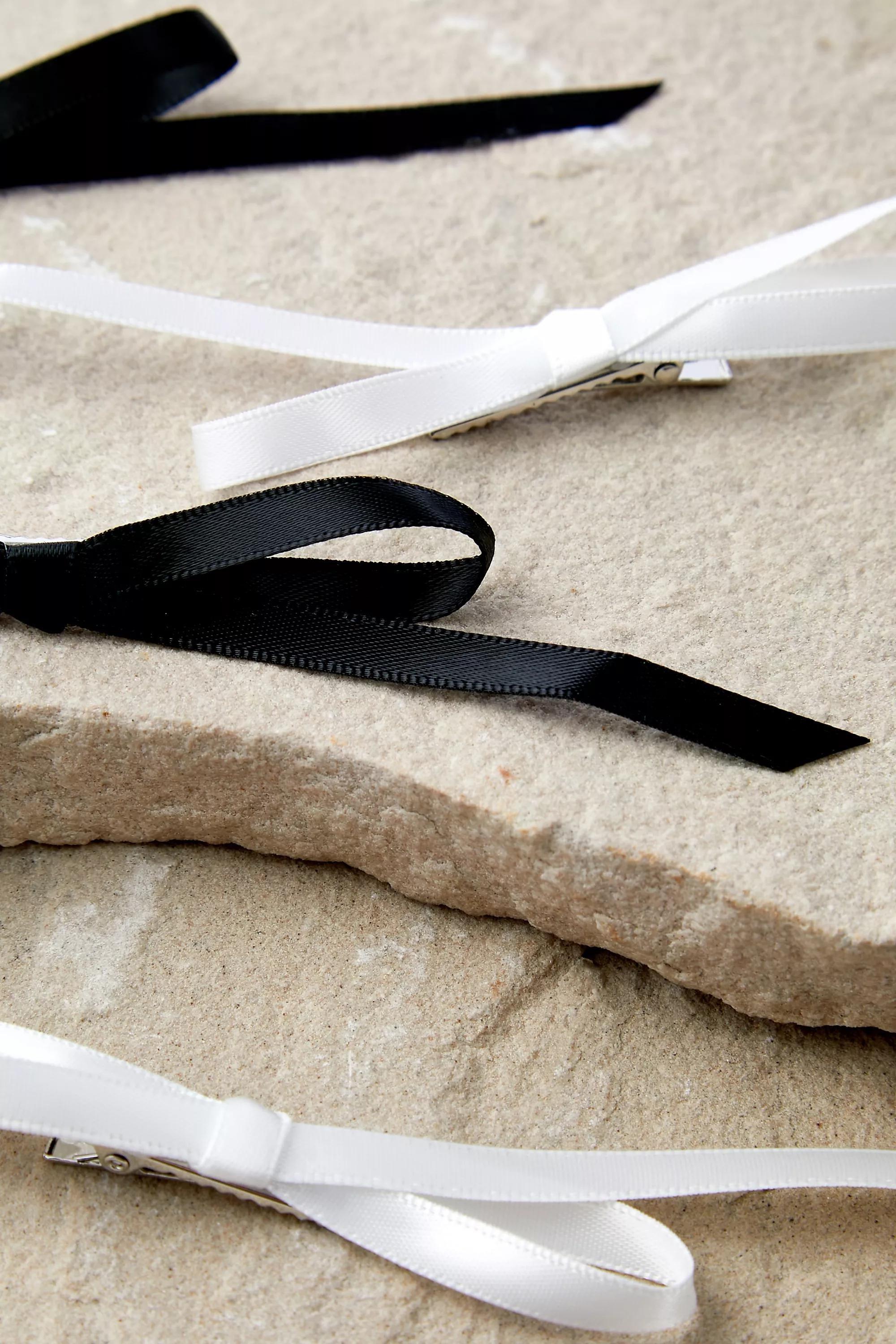 Black Jemima Bow Clips, Set Of 4, BLK, large image number 1