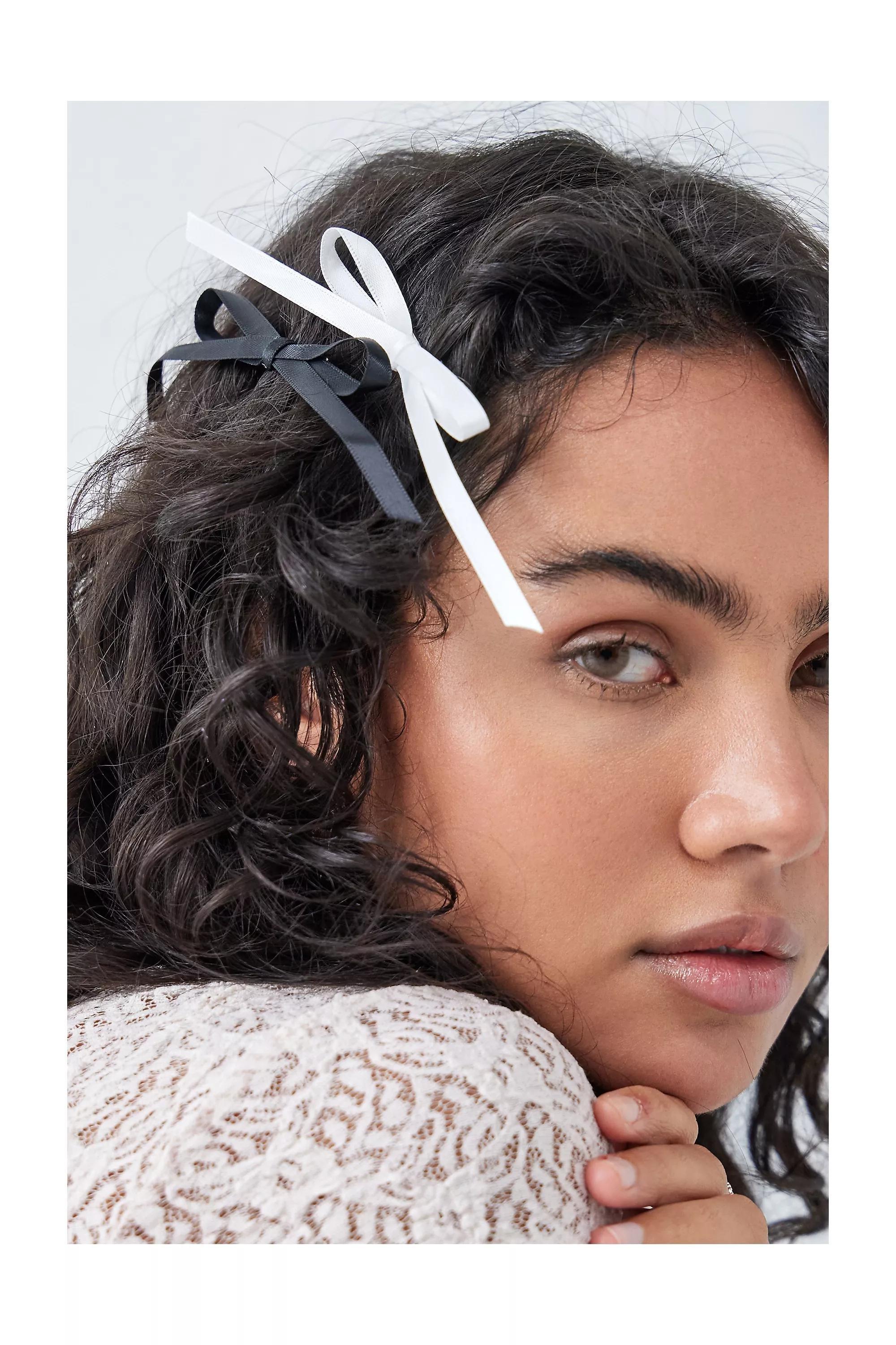 Black Jemima Bow Clips, Set Of 4, BLK, large image number 2