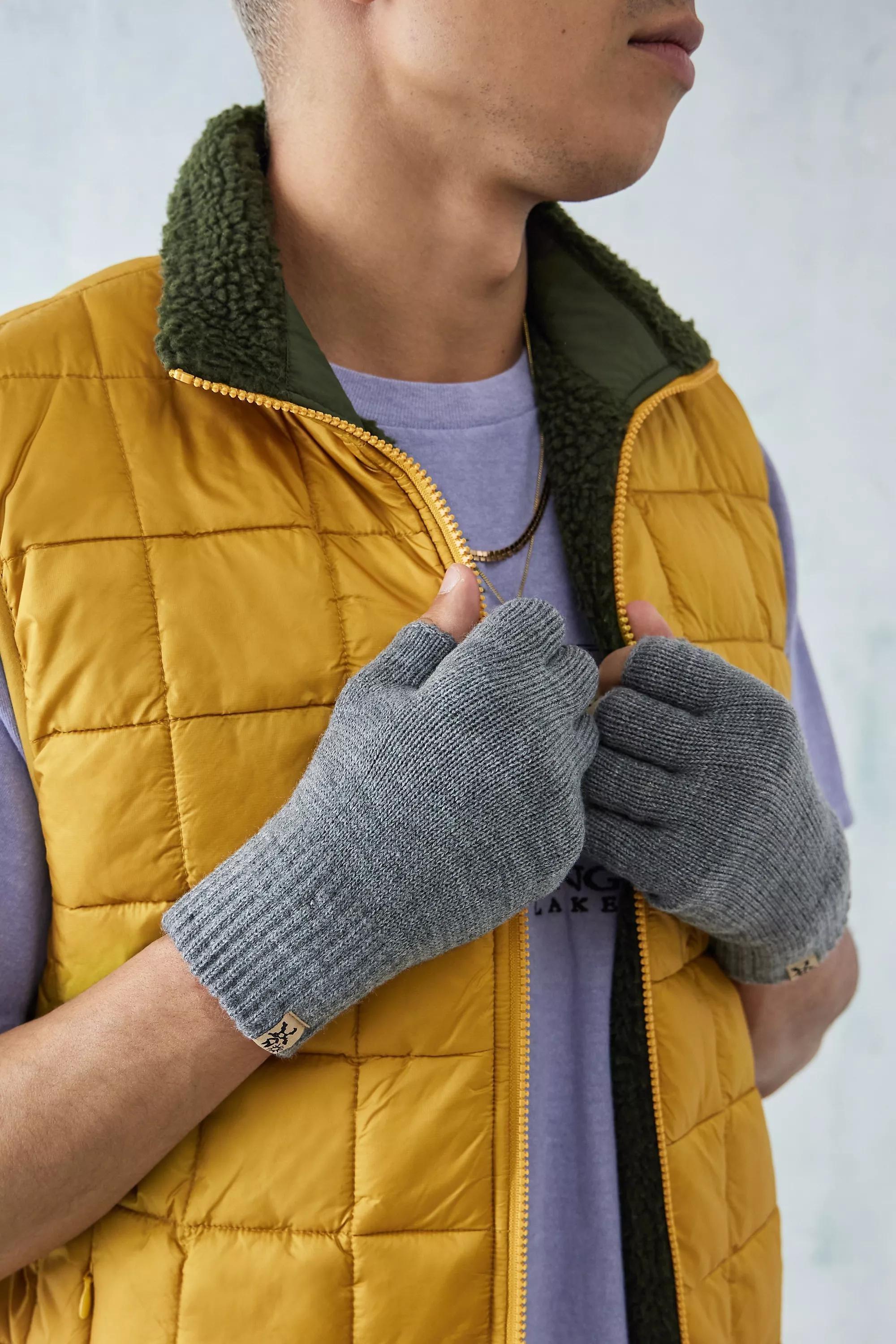 Grey Fingerless Gloves, , large image number 1