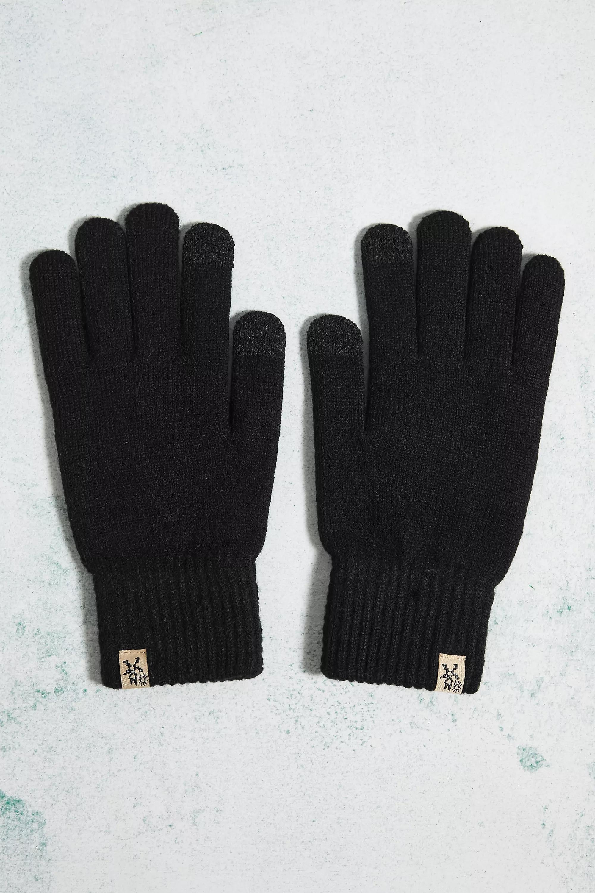 Black Ribbed Gloves, , large image number 0