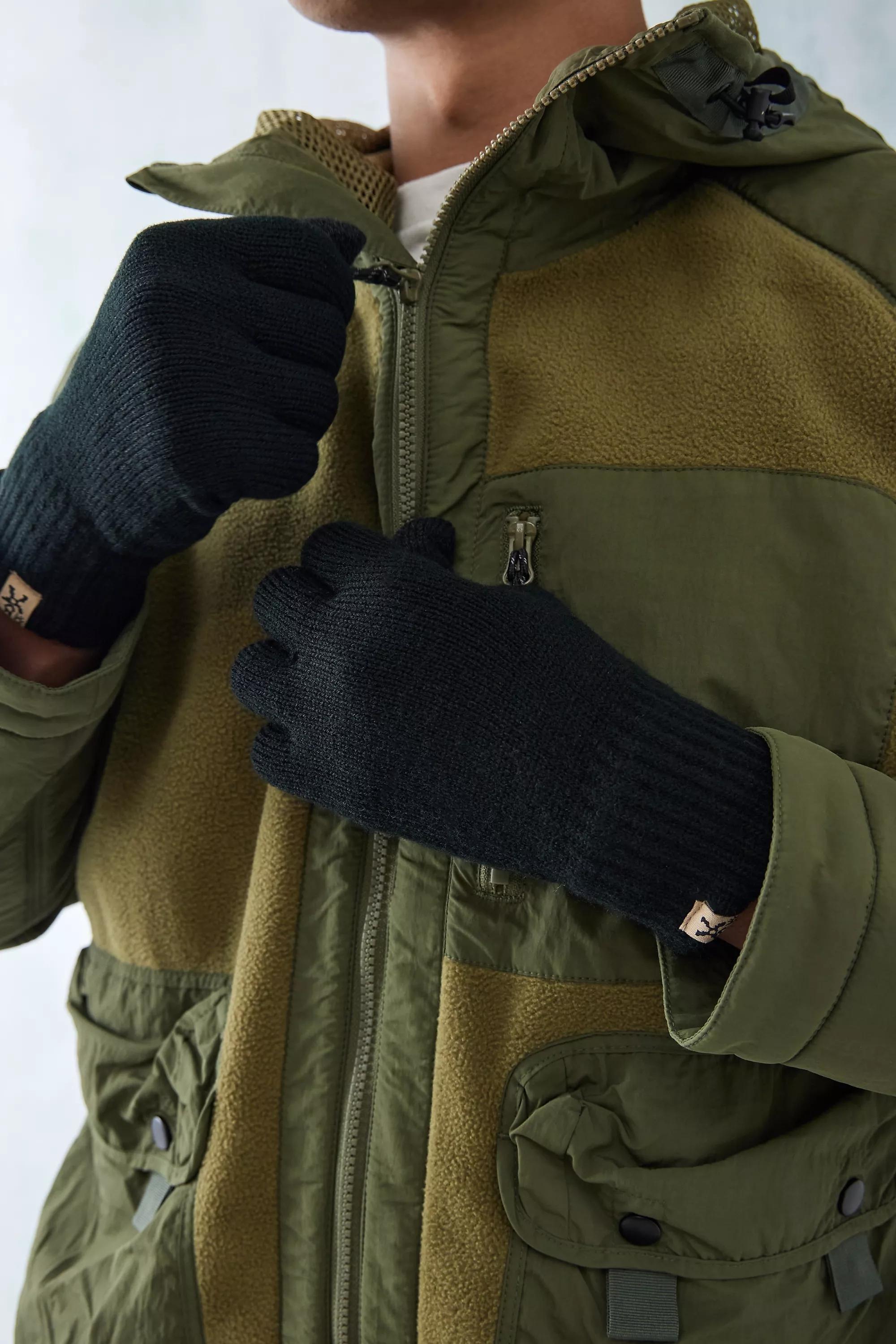 Black Ribbed Gloves, , large image number 1