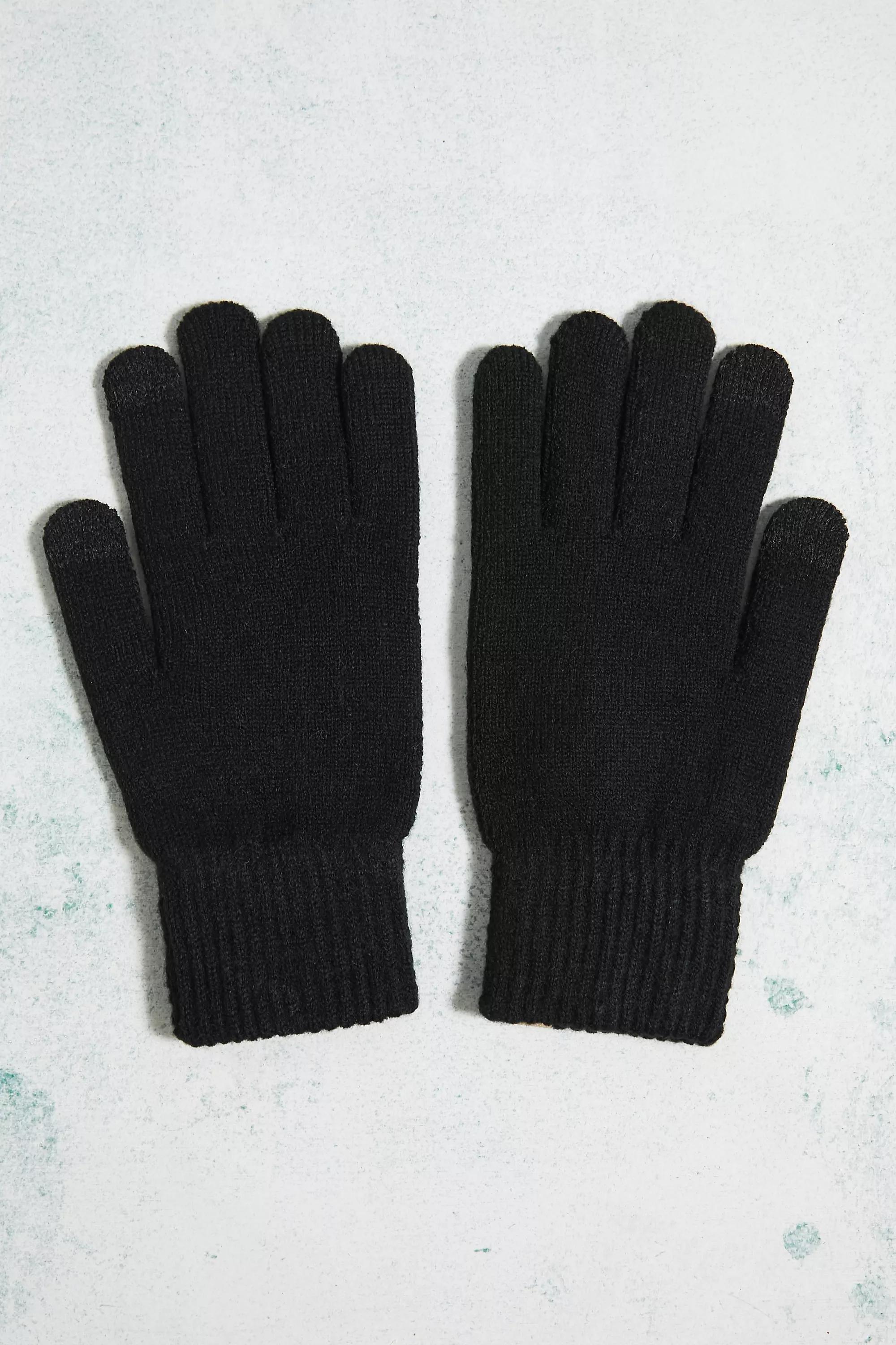 Black Ribbed Gloves, , large image number 3