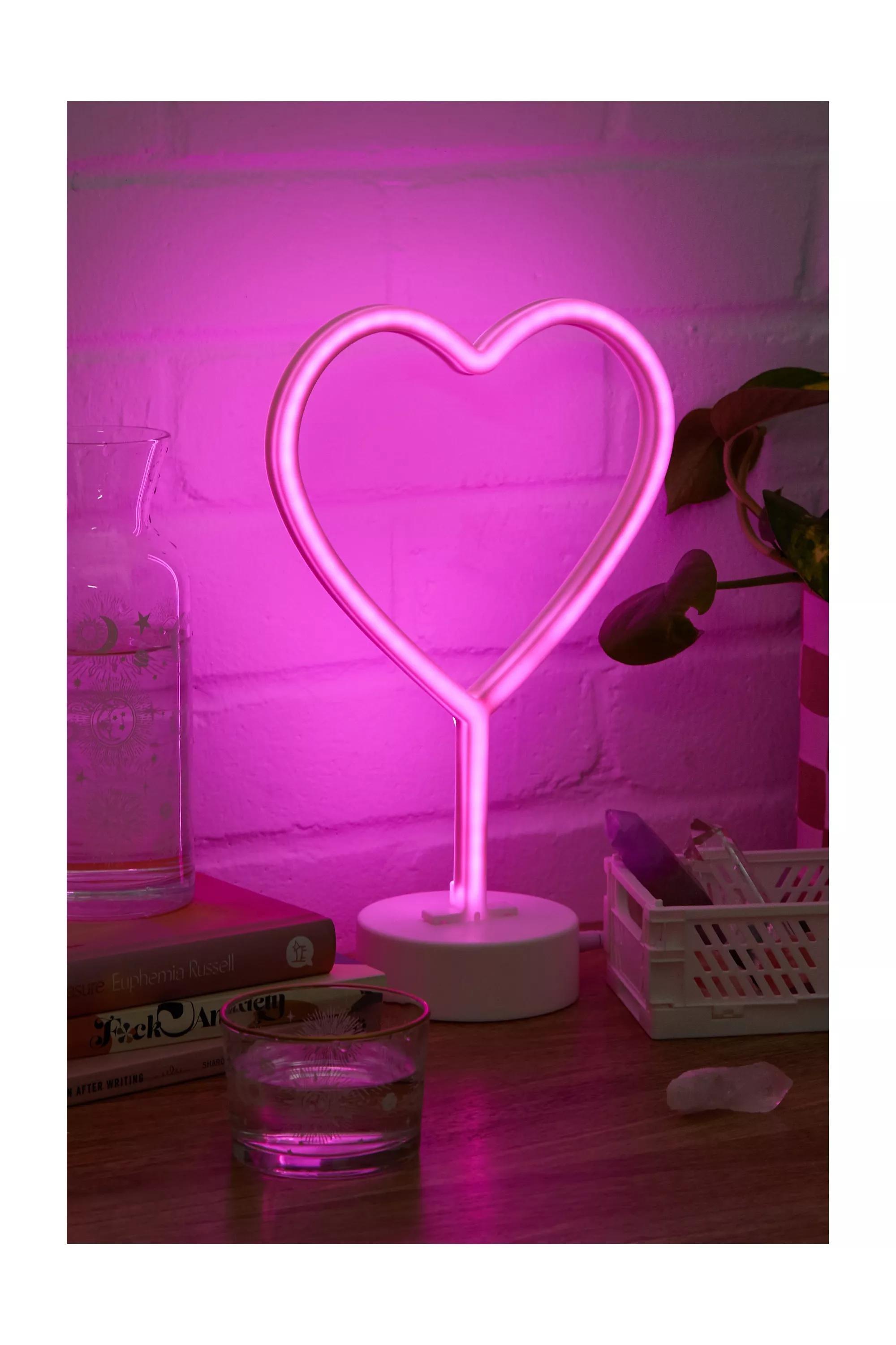 PINK Mini Heart LED Light Sign, , large image number 0