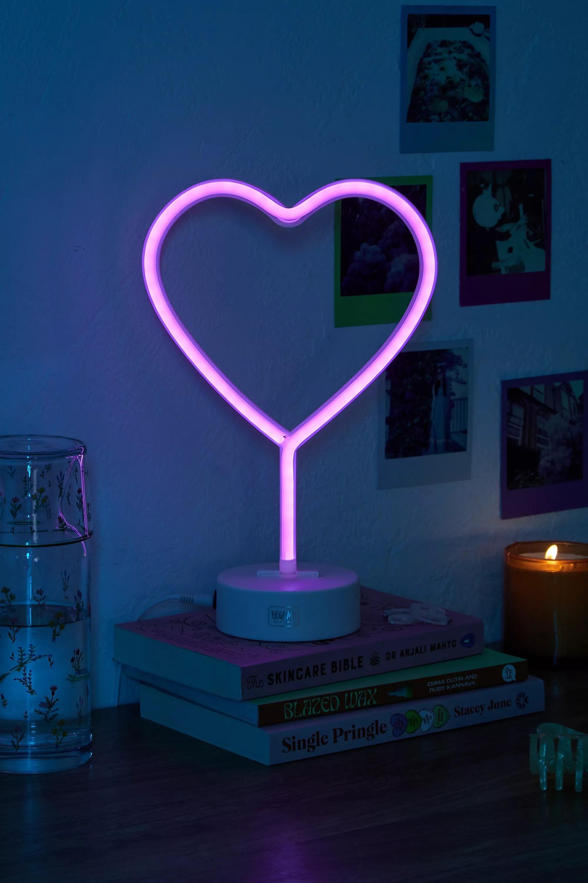 PINK Mini Heart LED Light Sign, , large image number 1