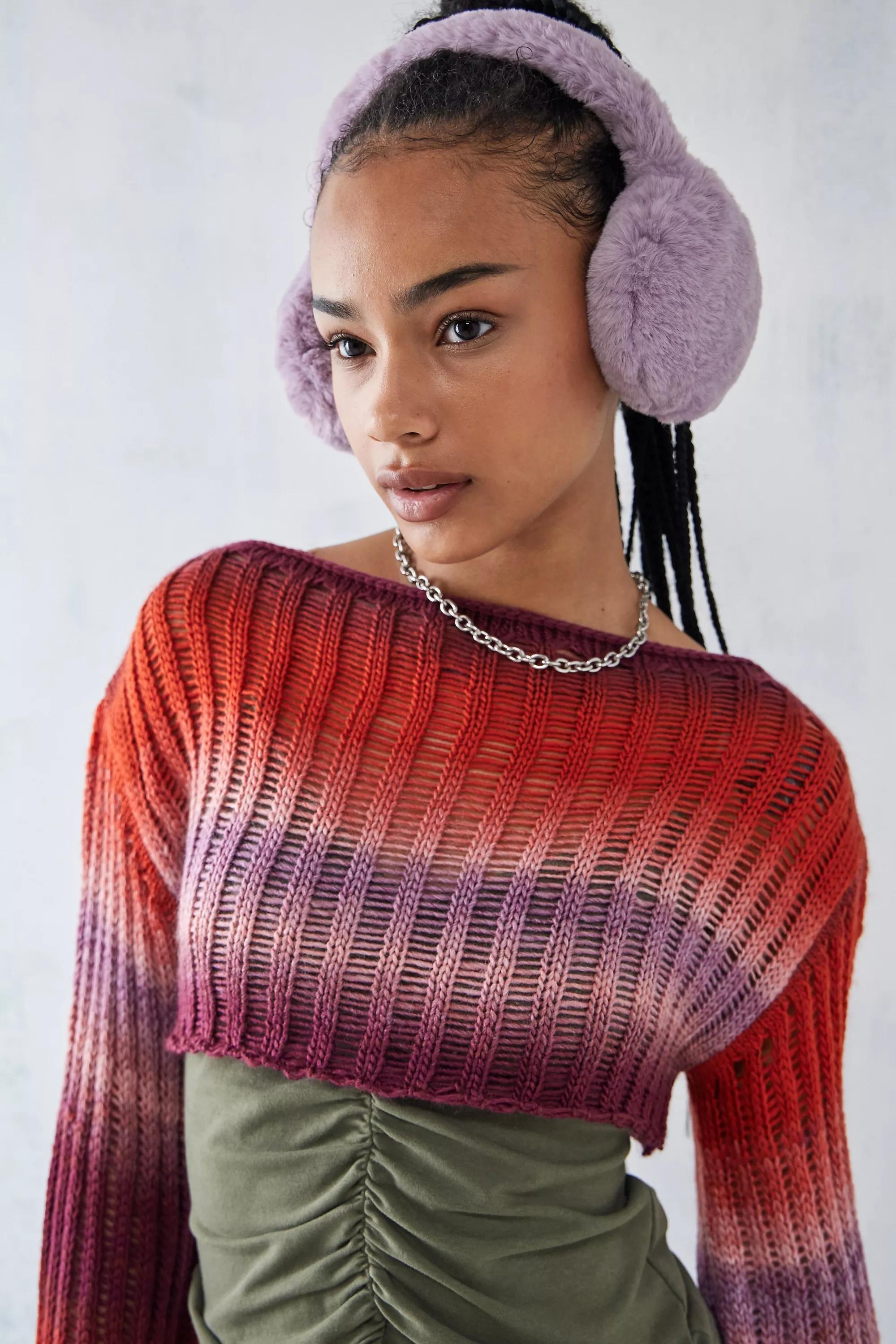 Lilac Uo Adjustable All-Over Faux Fur Ear Muffs, , large image number 0