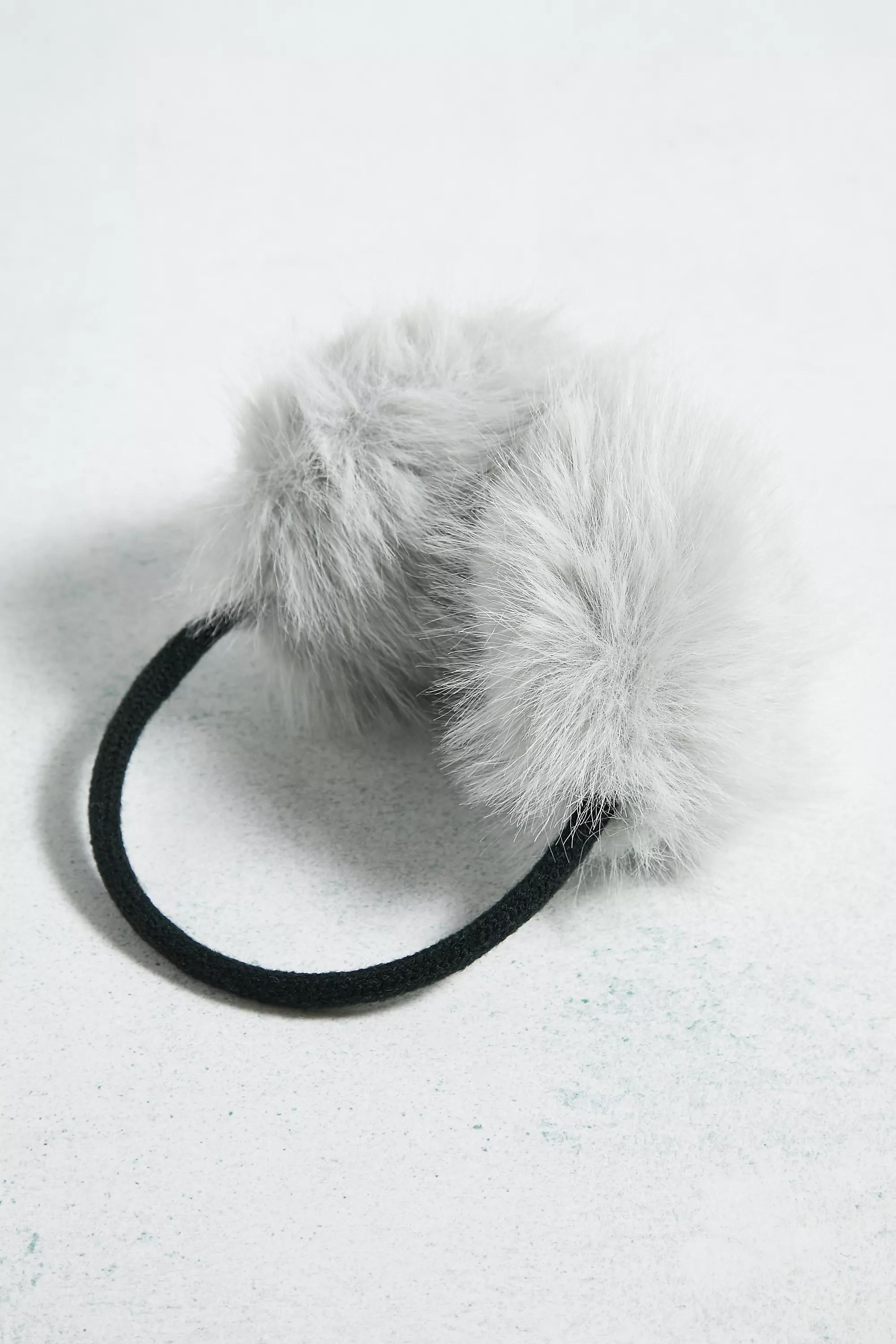 Grey Adjustable Faux Fur Ear Muffs, , large image number 2