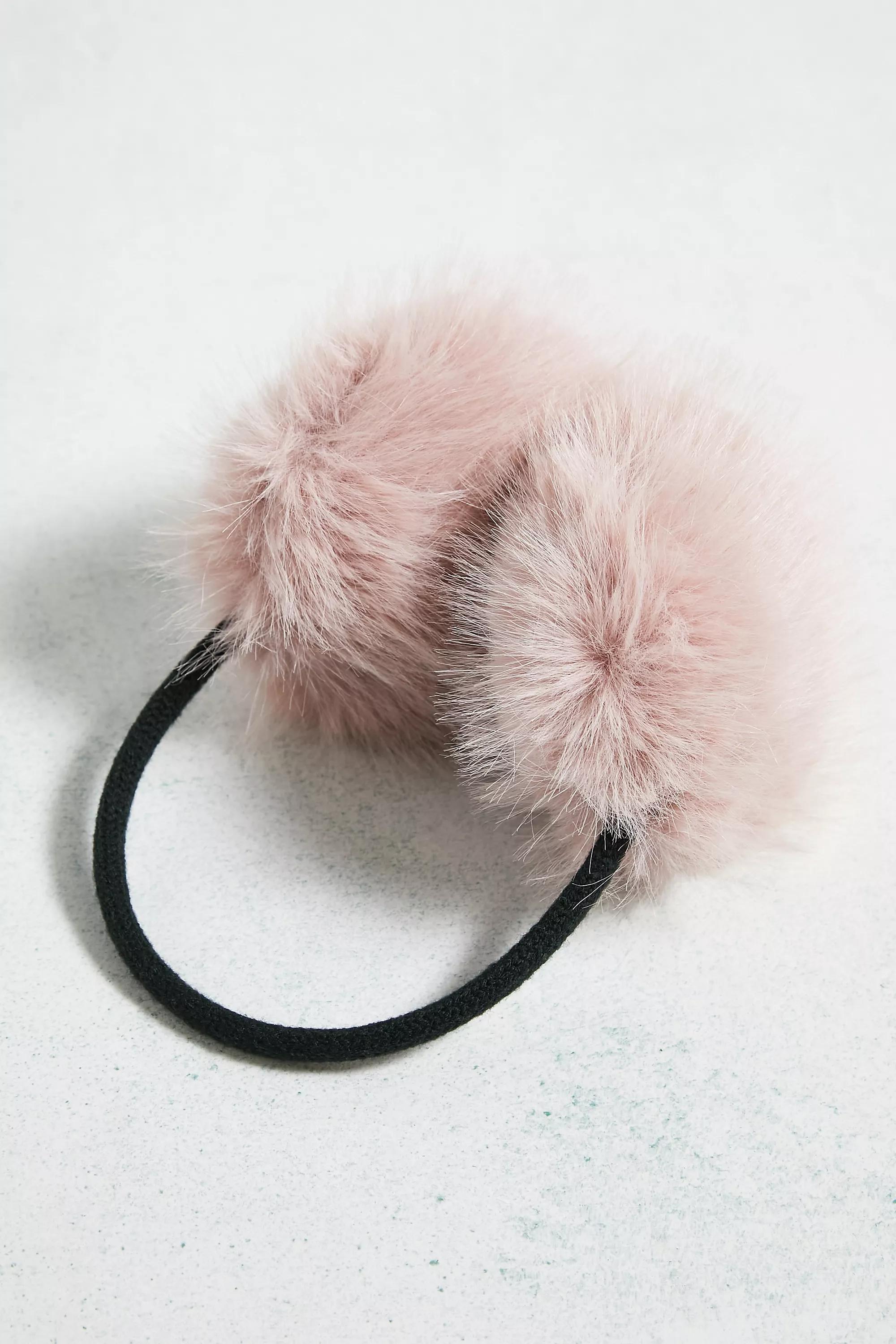 Pink Thin Pole Faux Fur Ear Muffs, , large image number 2
