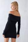 Urban Outfitters - Black Tori Off-Shoulder Knit Mini Dress