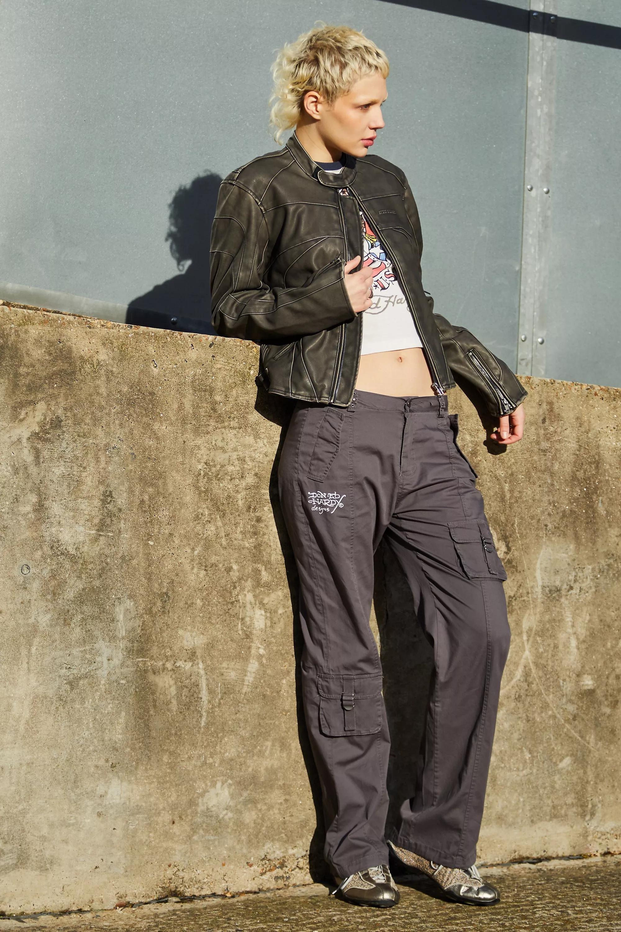 Grey Fitted Cargo Pants, , large image number 1