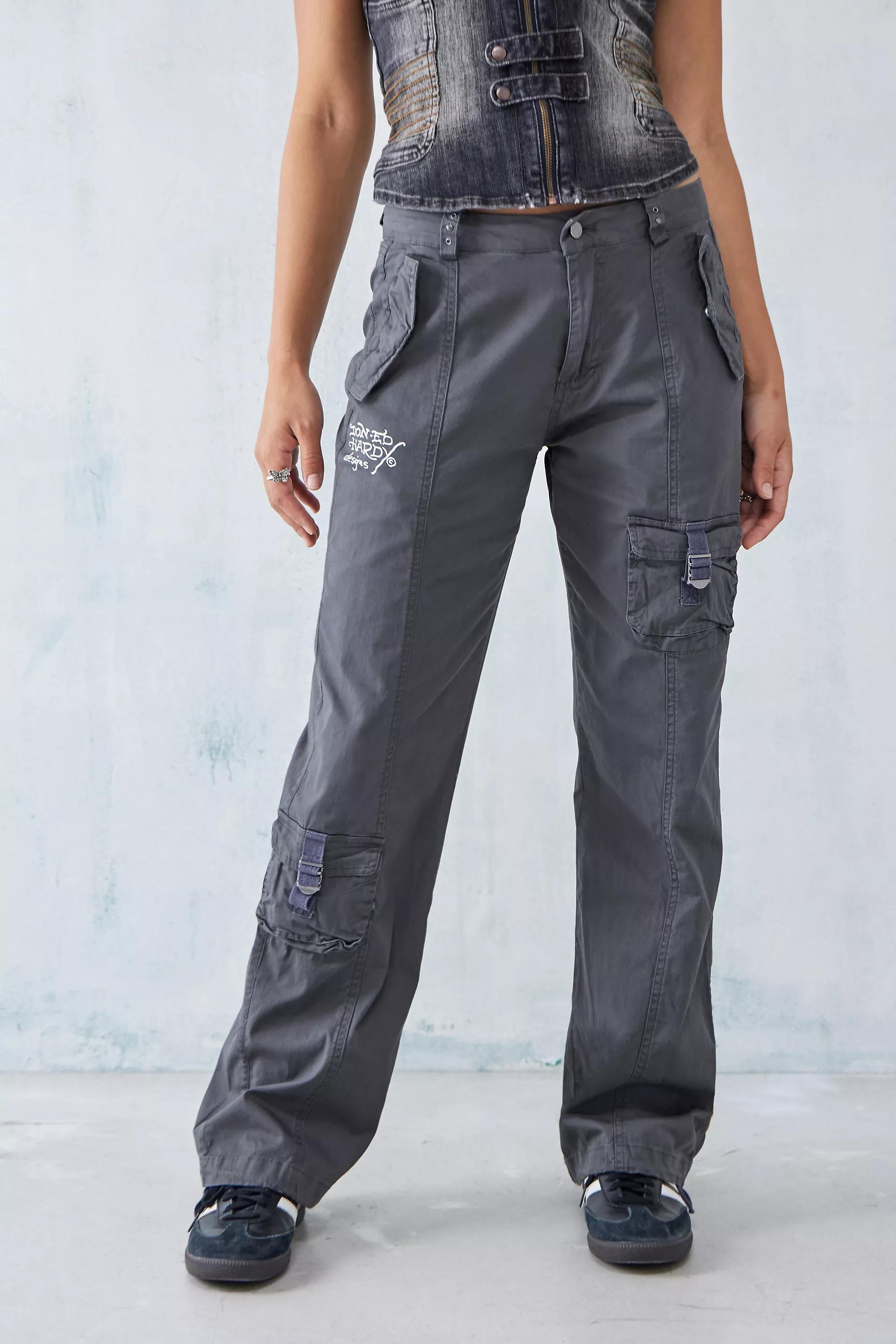 Grey Fitted Cargo Pants, GREY, large image number 5