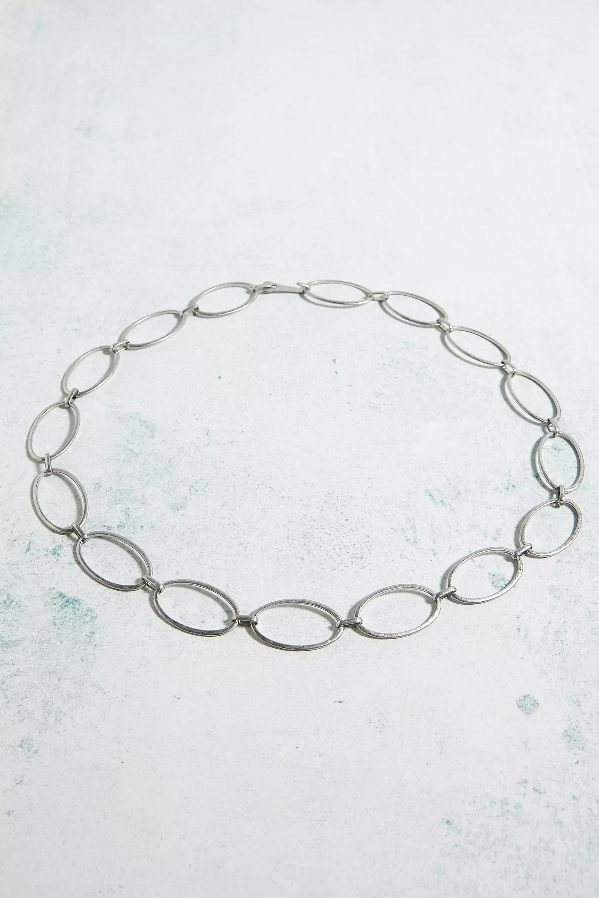 Silver Wide Circle Chain Belt, SLVR, large image number 1