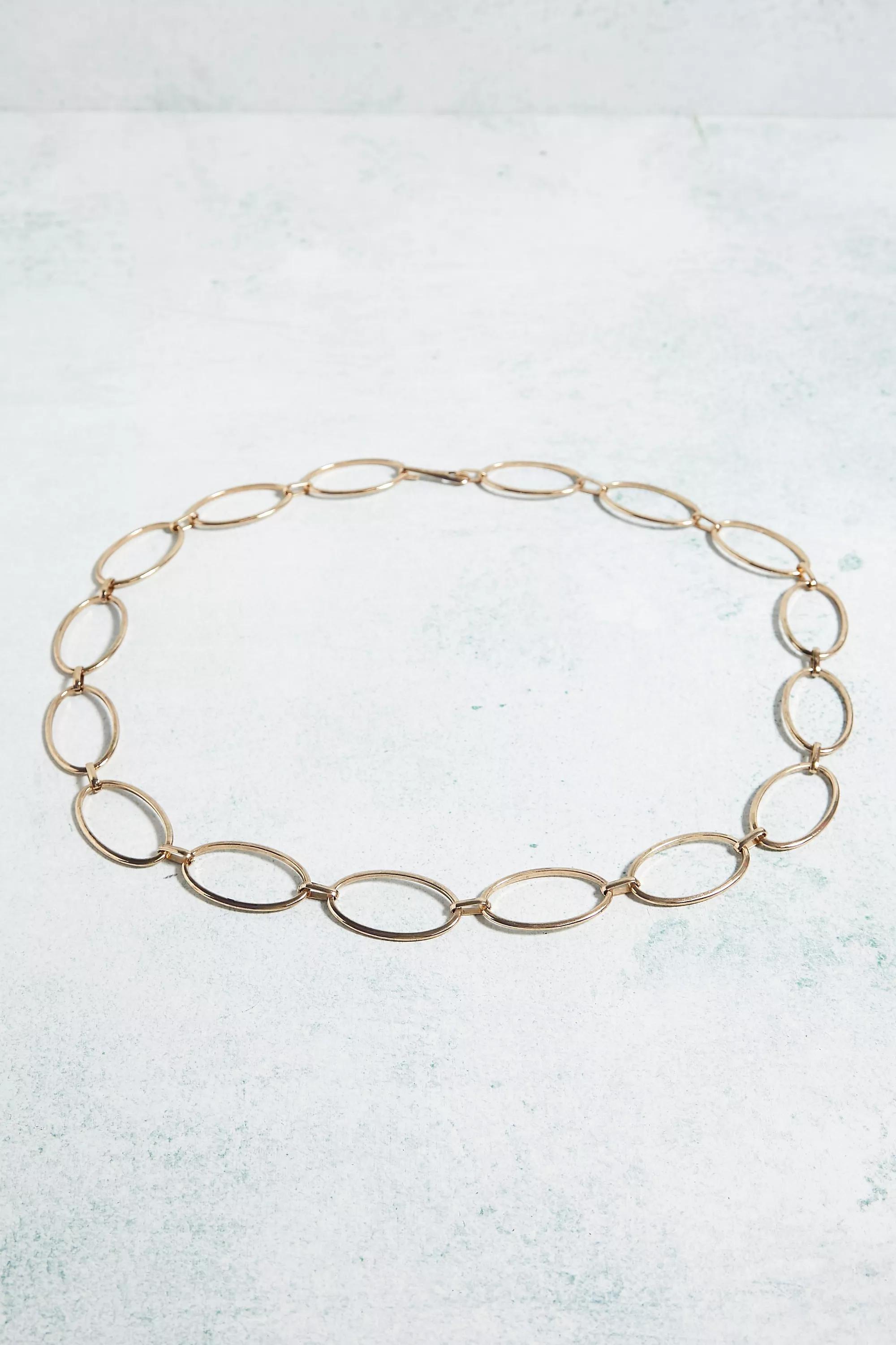 Gold Wide Circle Chain Belt, , large image number 3