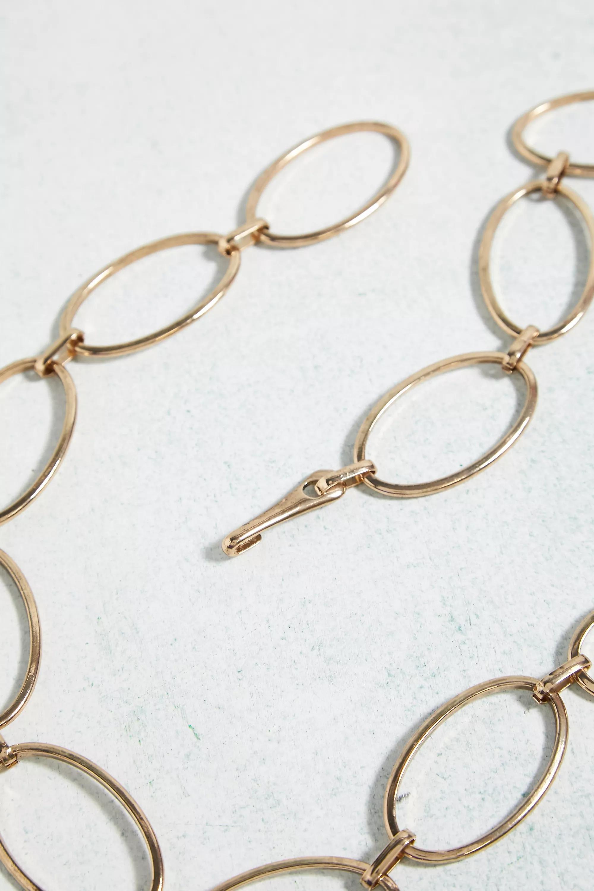 Gold Wide Circle Chain Belt, , large image number 4