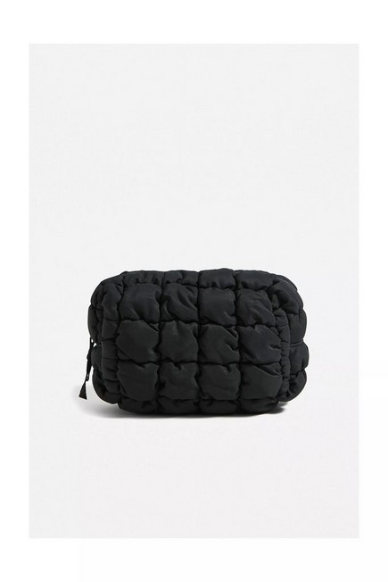 Urban Outfitters - BLK UO Quilted Popcorn Makeup Bag