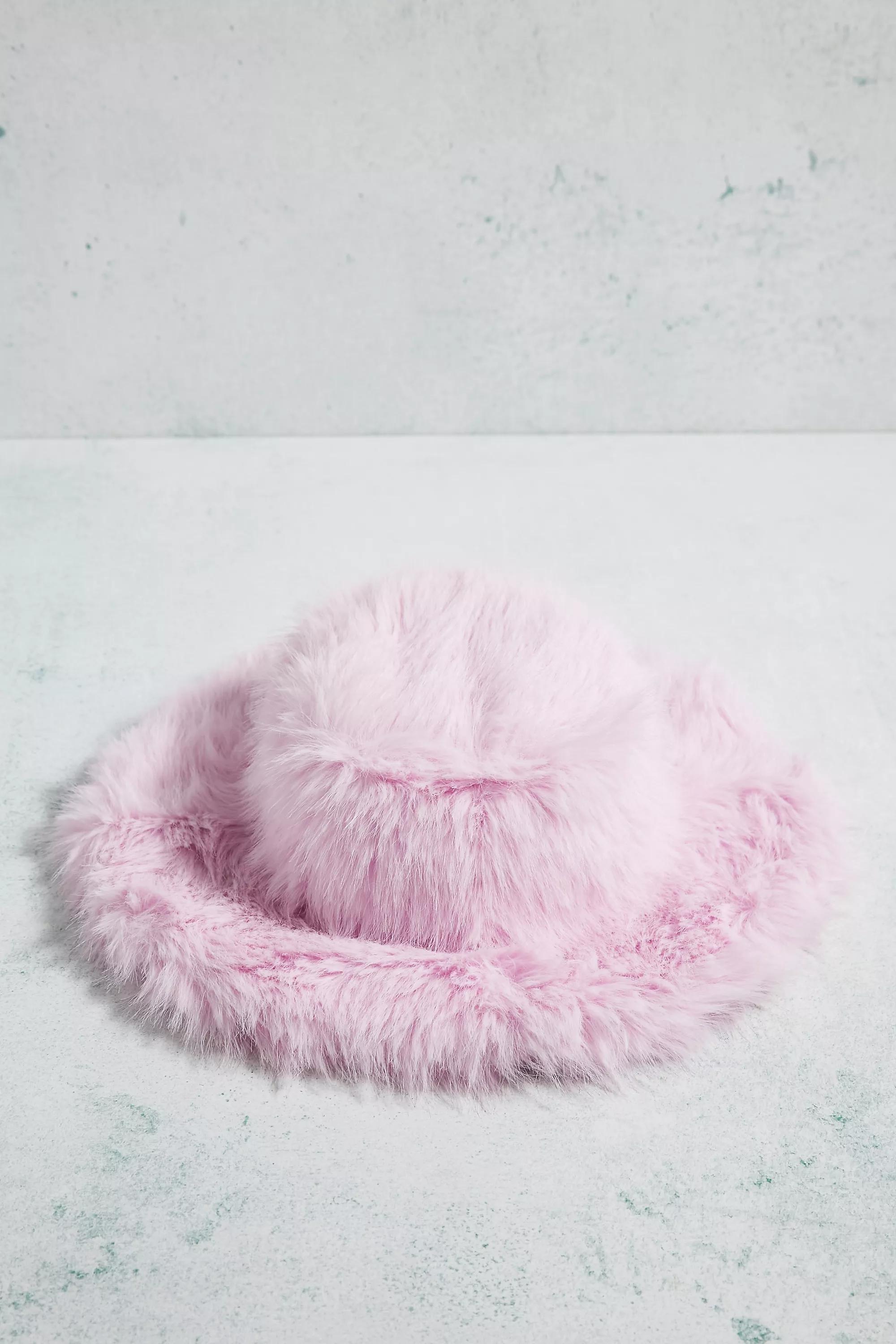 Pink Faux Fur Bucket Hat, , large image number 1