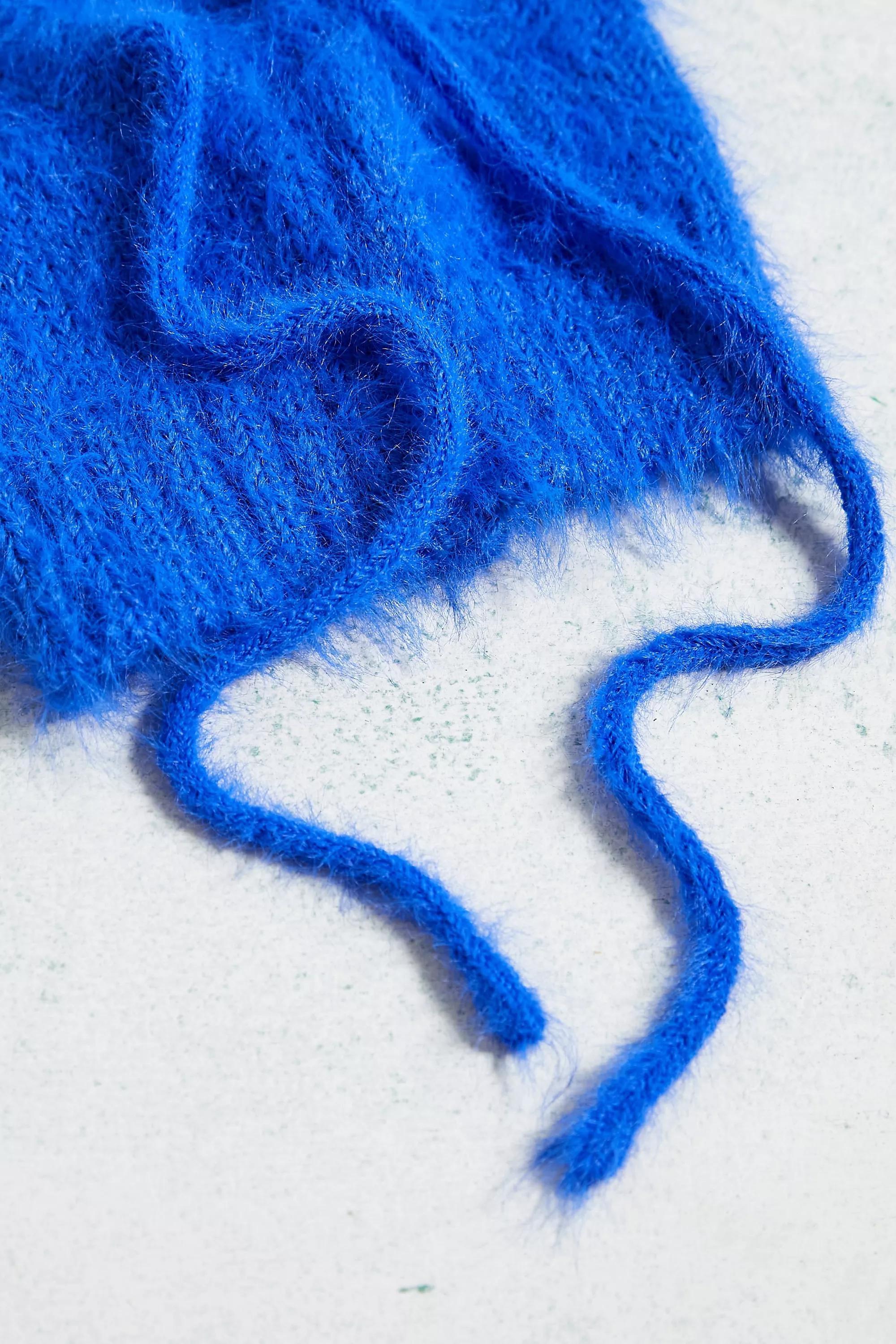 Blue Uo Kody Fluffy Knit Hood, , large image number 3