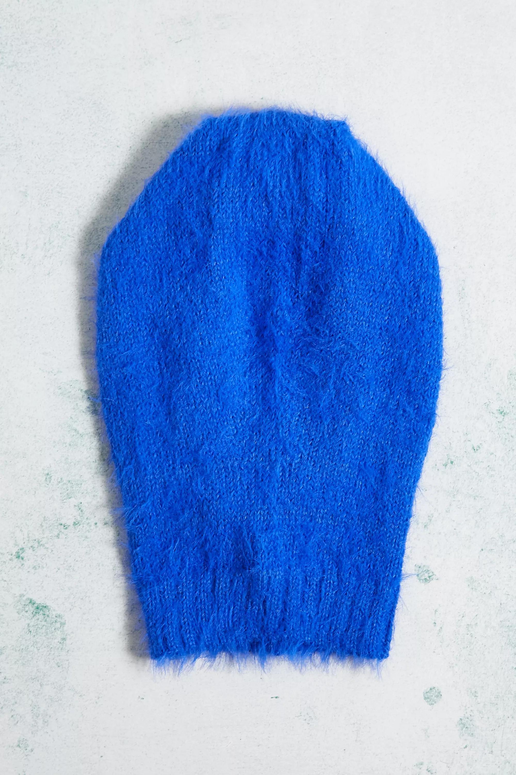 Blue Uo Kody Fluffy Knit Hood, , large image number 4