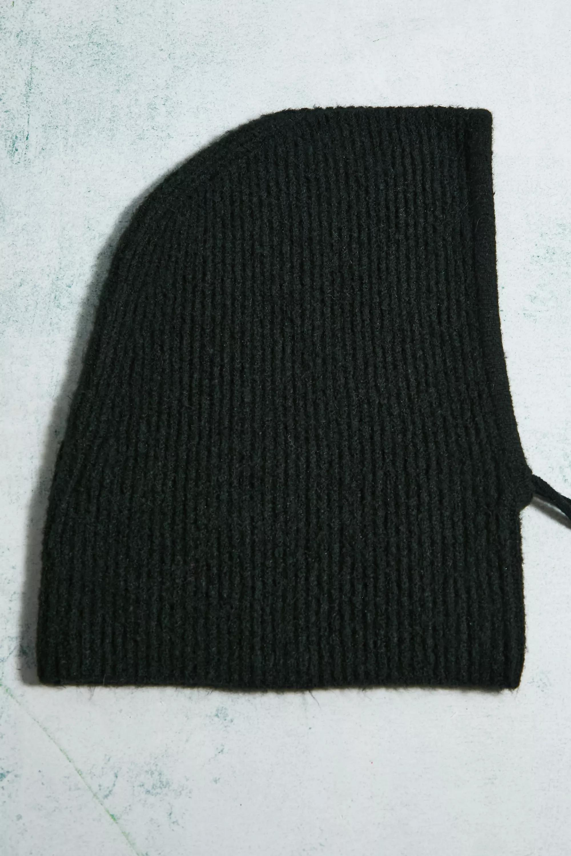 Black Harper Ribbed Knit Hood, , large image number 1