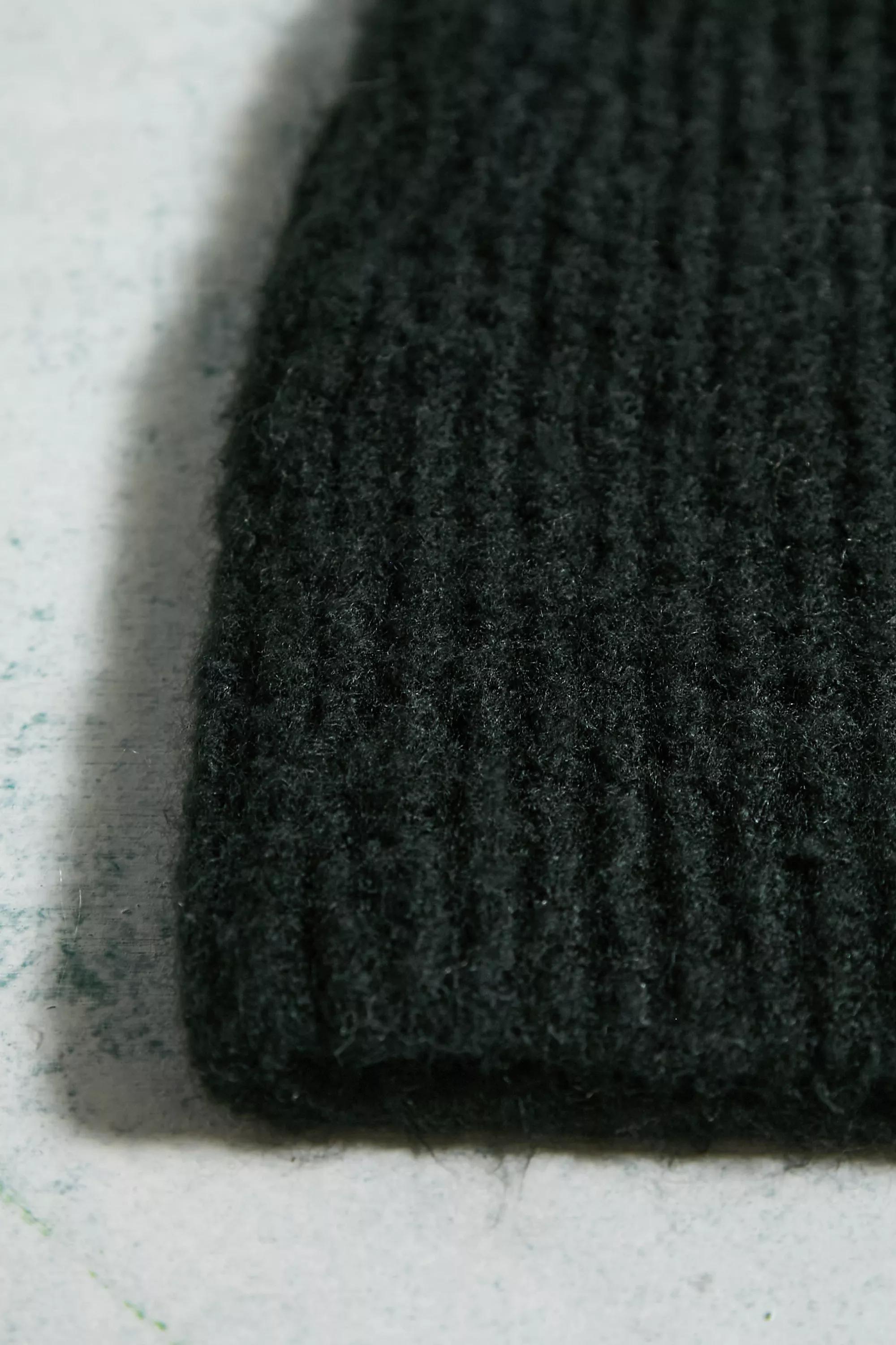 Black Harper Ribbed Knit Hood, , large image number 2