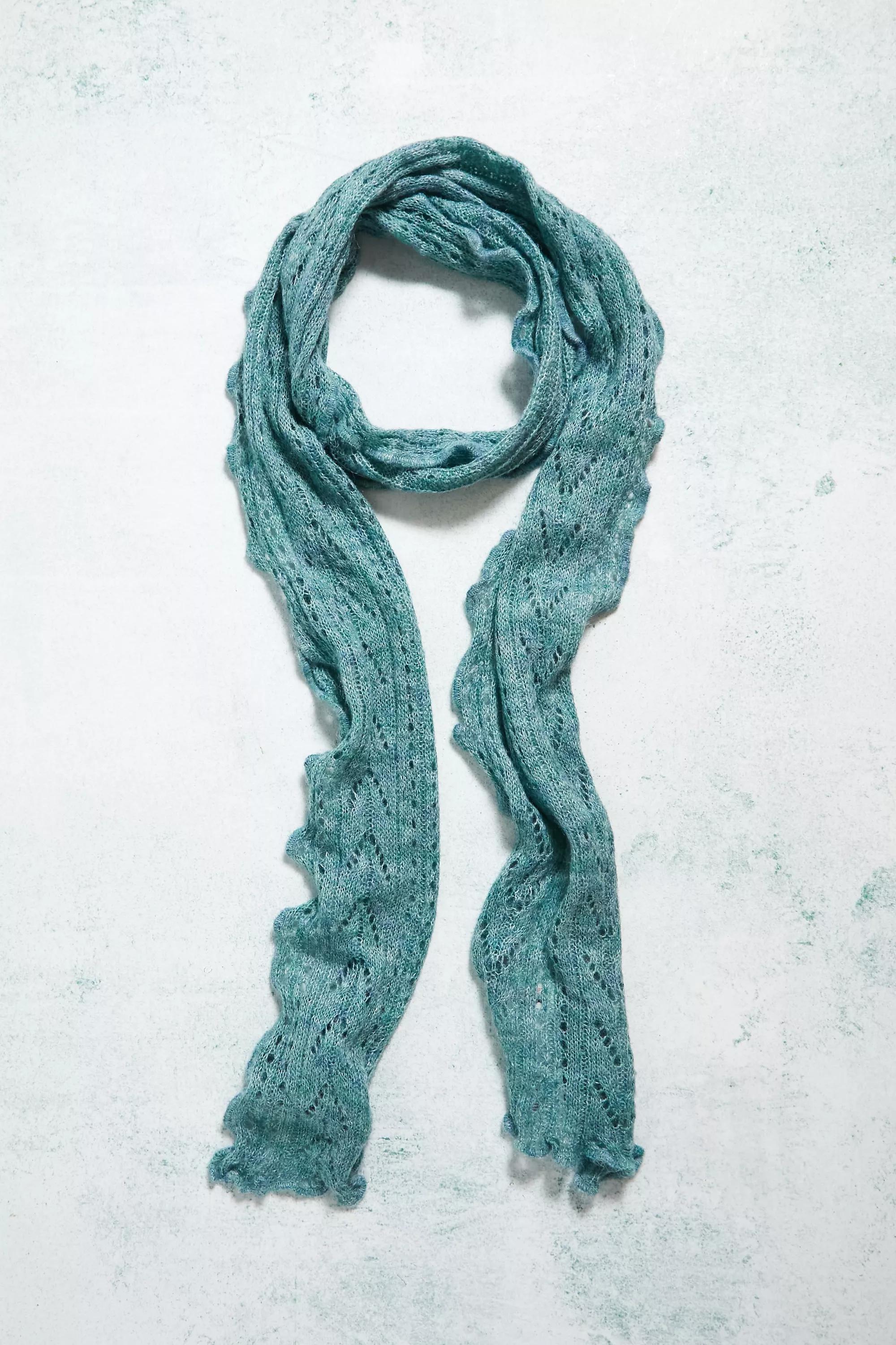 Green Olga Overlock Knit Scarf, , large image number 1