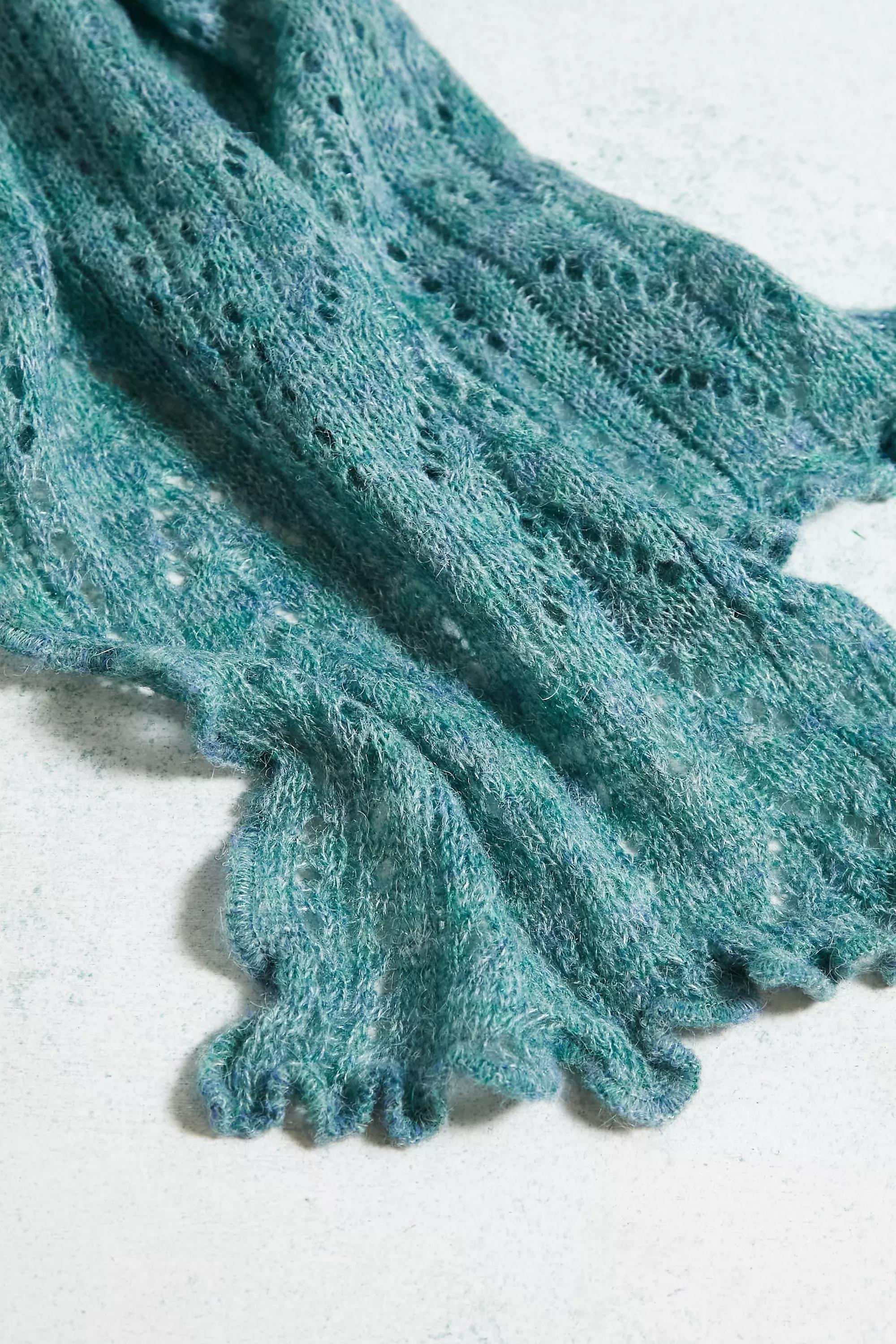 Green Olga Overlock Knit Scarf, , large image number 2