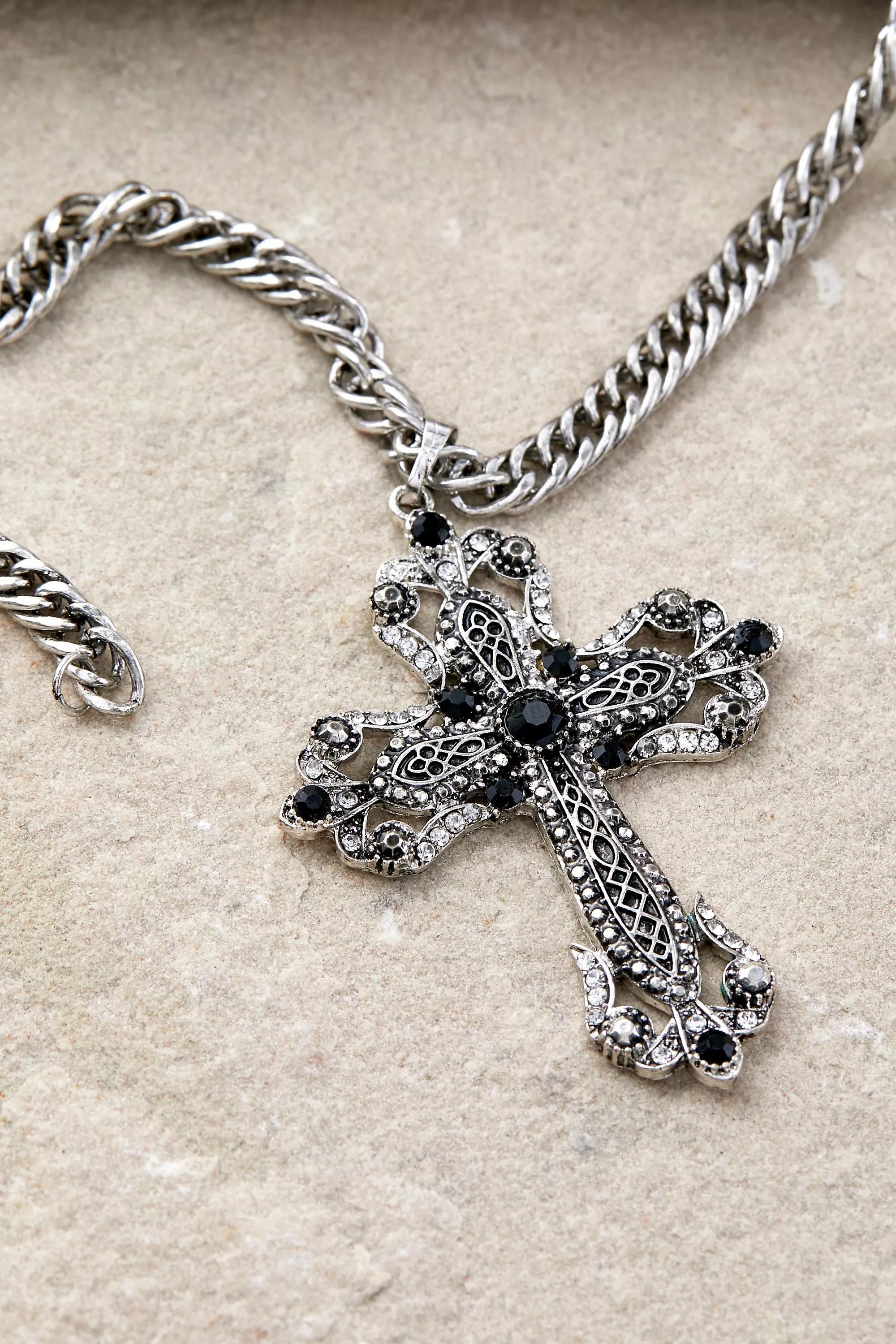 Slvr Silence + Noise Cross Pendant Necklace, , large image number 1