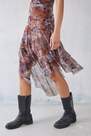 Urban Outfitters - Brown Pheobe Asymmetrical Mesh Midi Dress