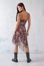 Urban Outfitters - Brown Pheobe Asymmetrical Mesh Midi Dress