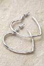Urban Outfitters - SLVR Silence + Noise Etched Heart Hoop Earrings