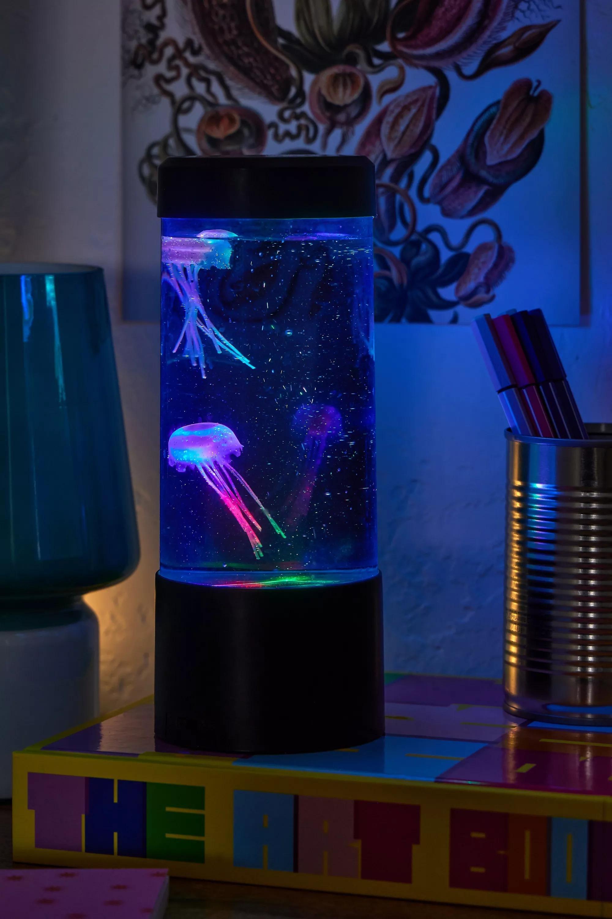 Multicolour Jellyfish Glow Lamp, ASSORT, large image number 0