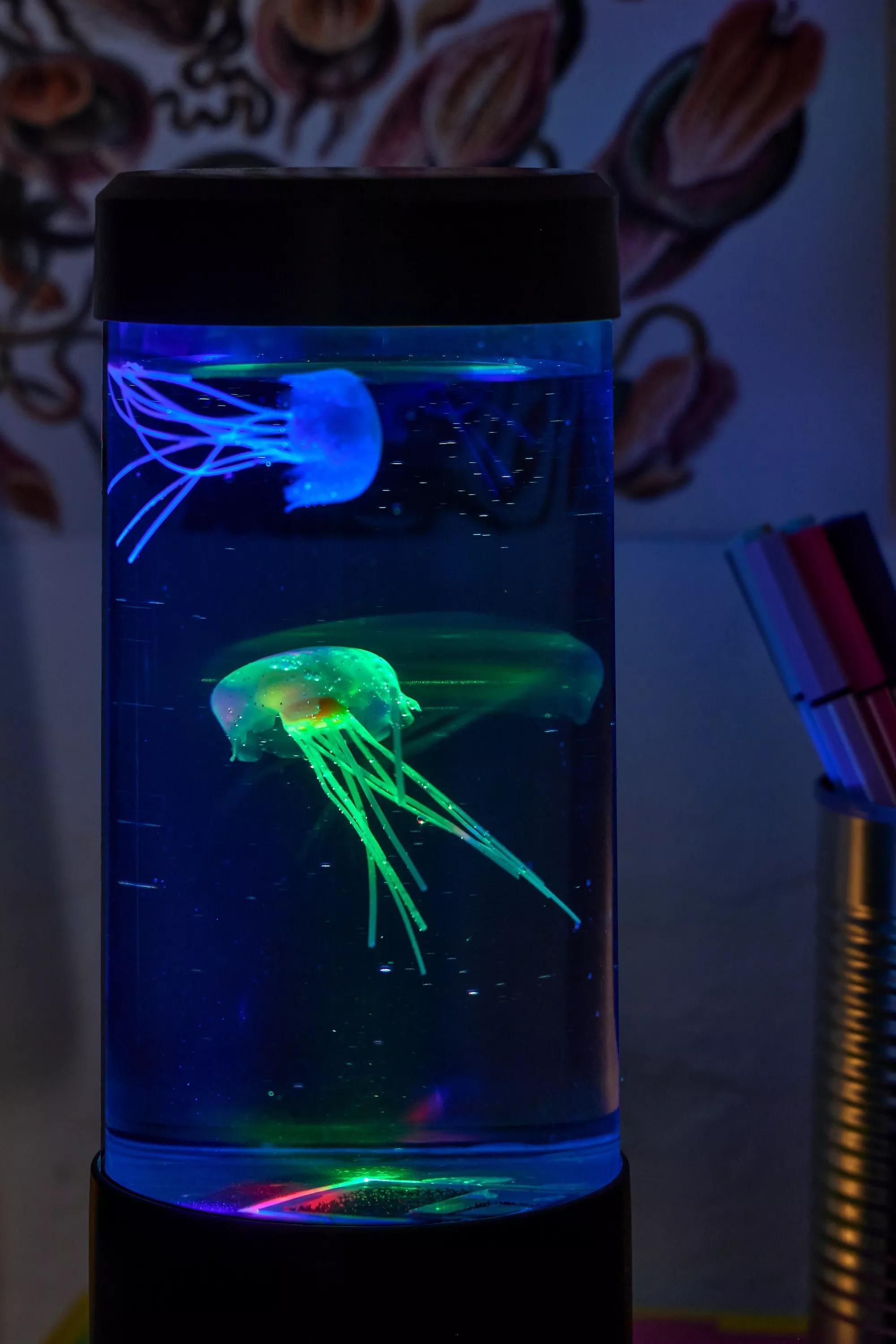 Multicolour Jellyfish Glow Lamp, ASSORT, large image number 1