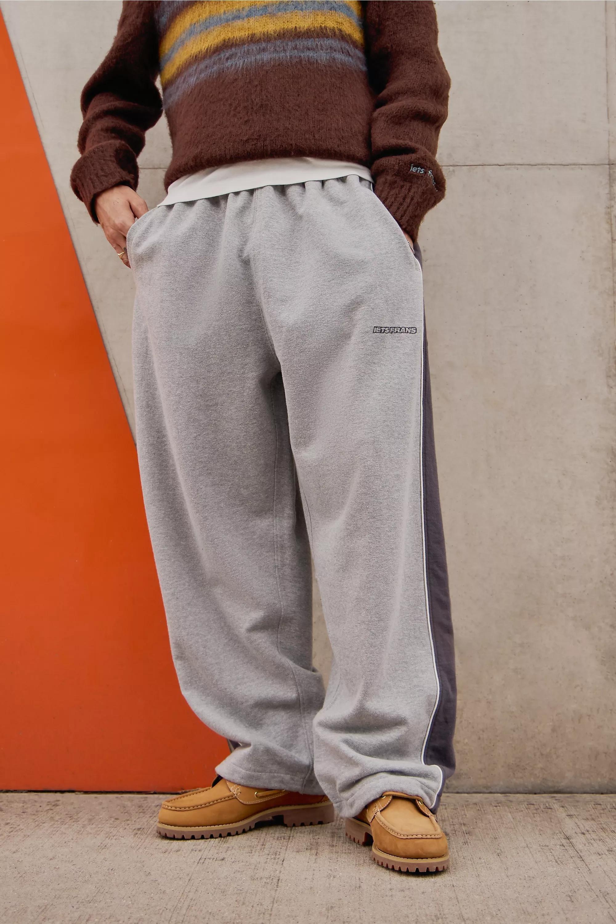 Grey Panelled Harri Baggy Joggers, , large image number 0